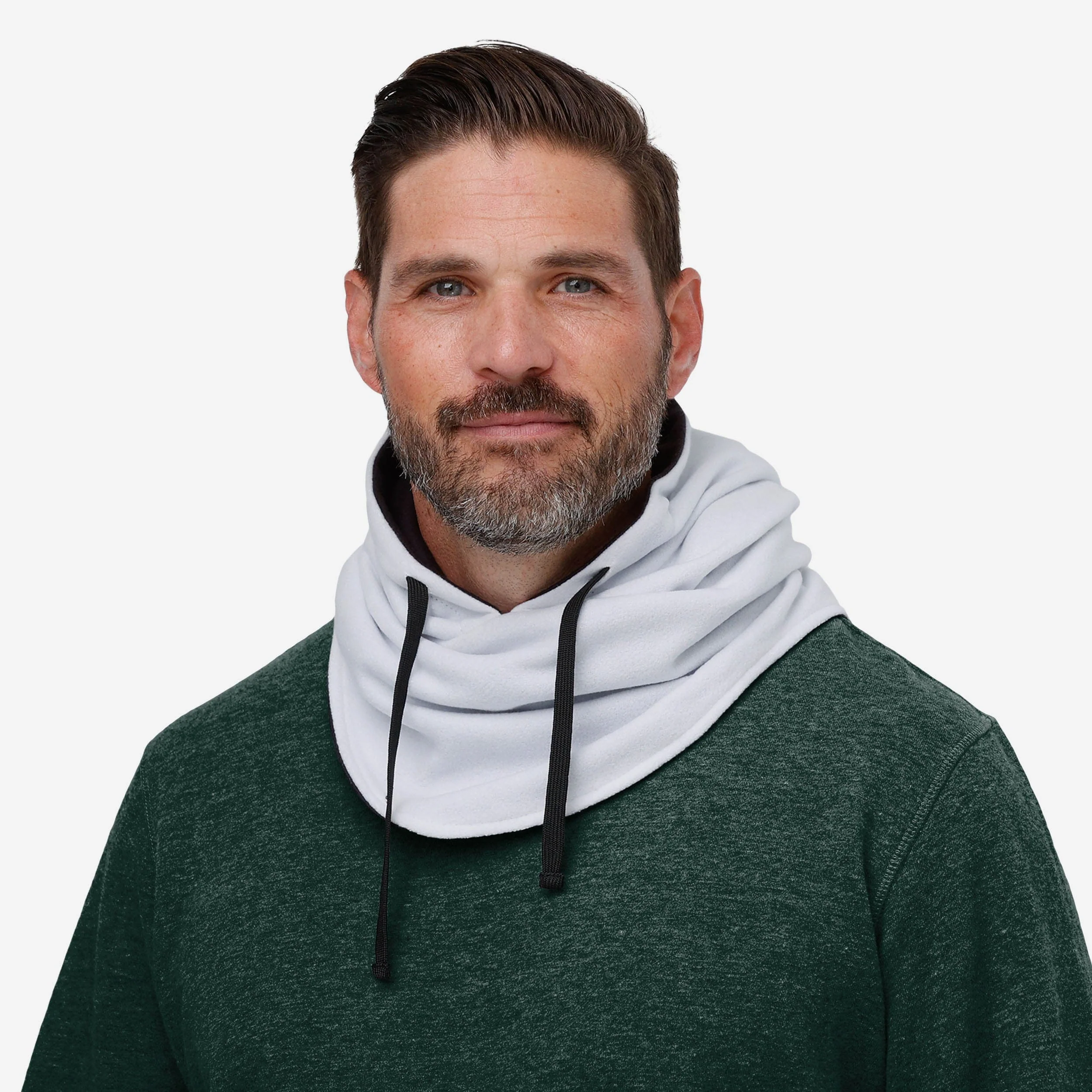 Green Bay Packers White Drawstring Hooded Gaiter - Image 4