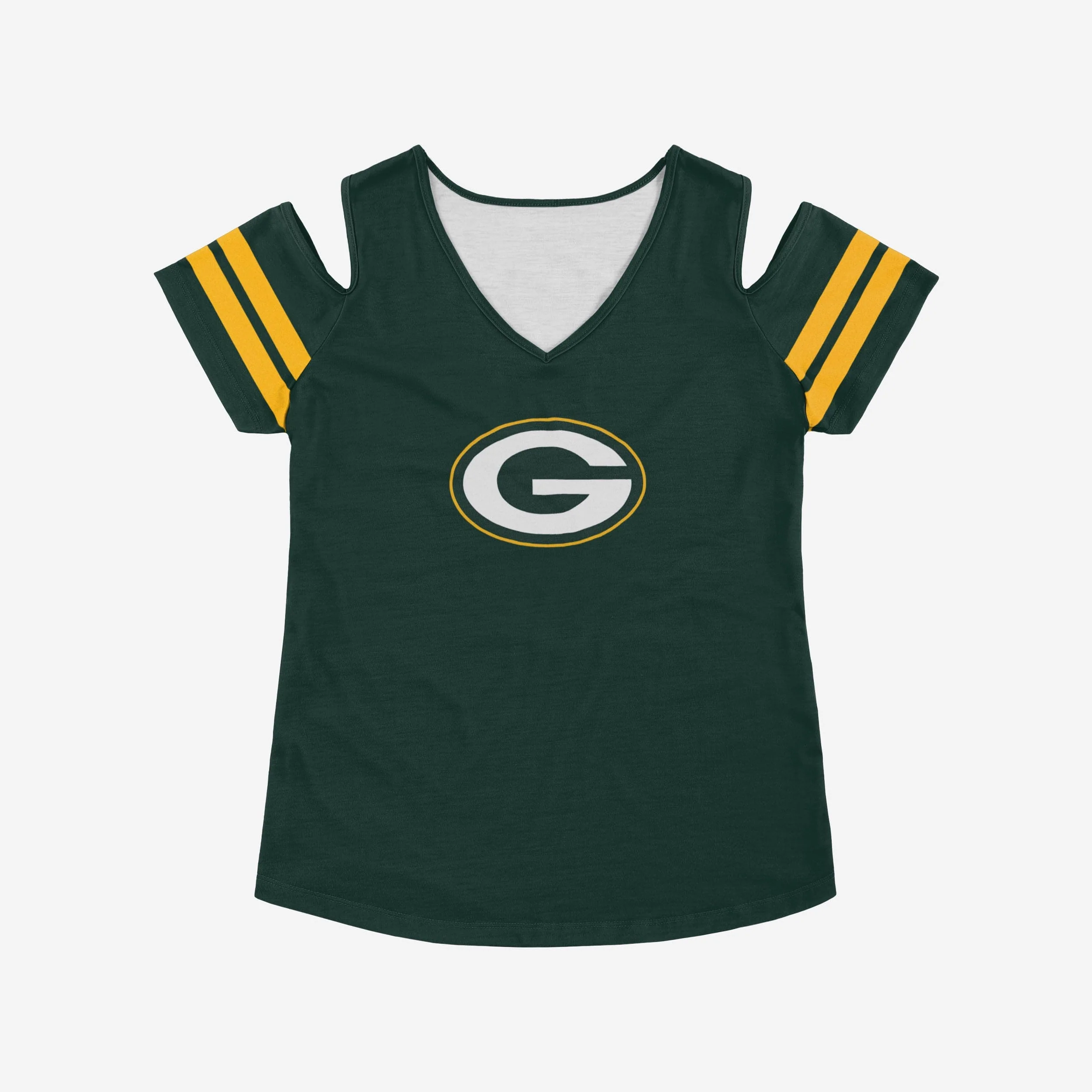 Green Bay Packers Womens Cold Shoulder T-Shirt - Image 4