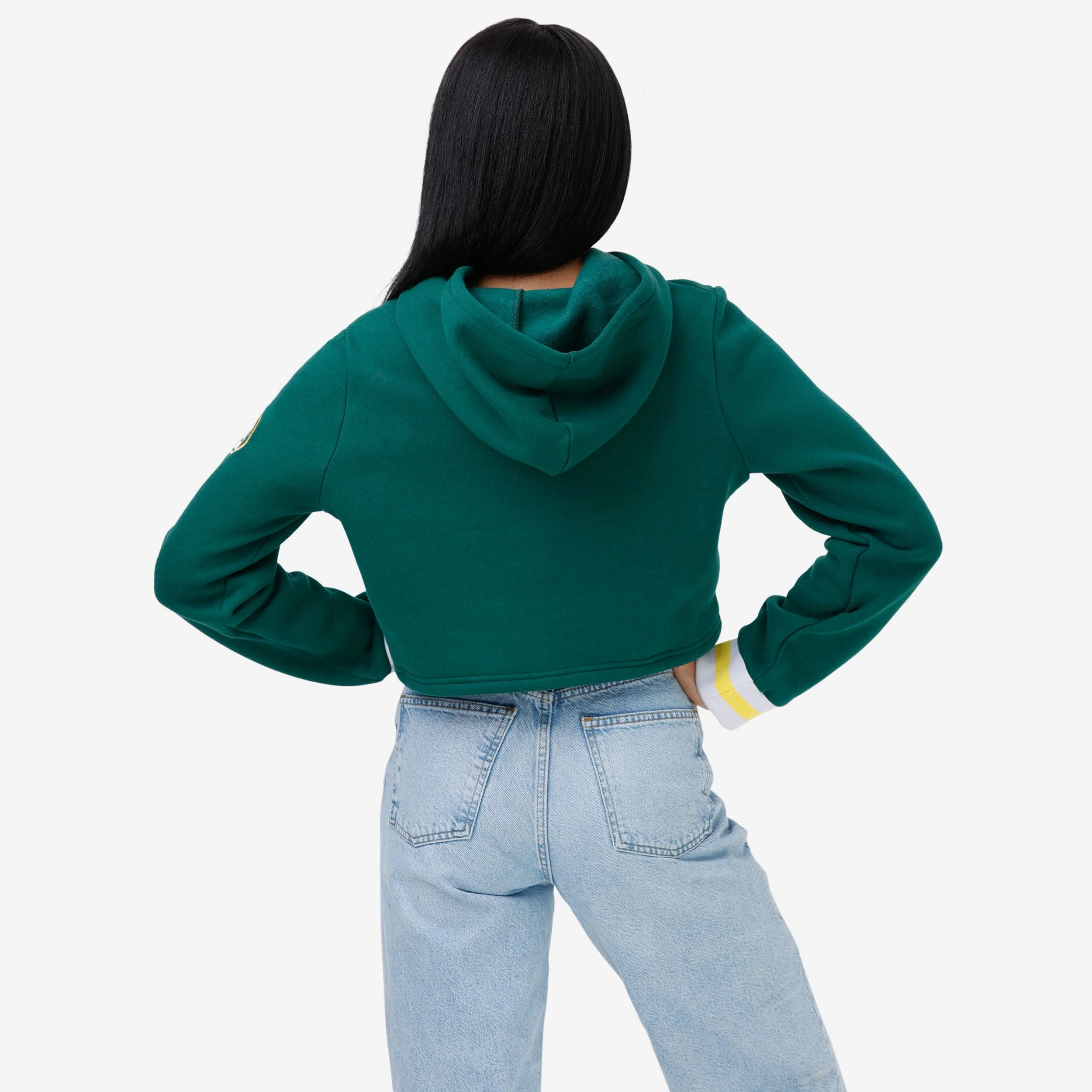 Green Bay Packers Womens Cropped Chenille Hoodie - Image 2