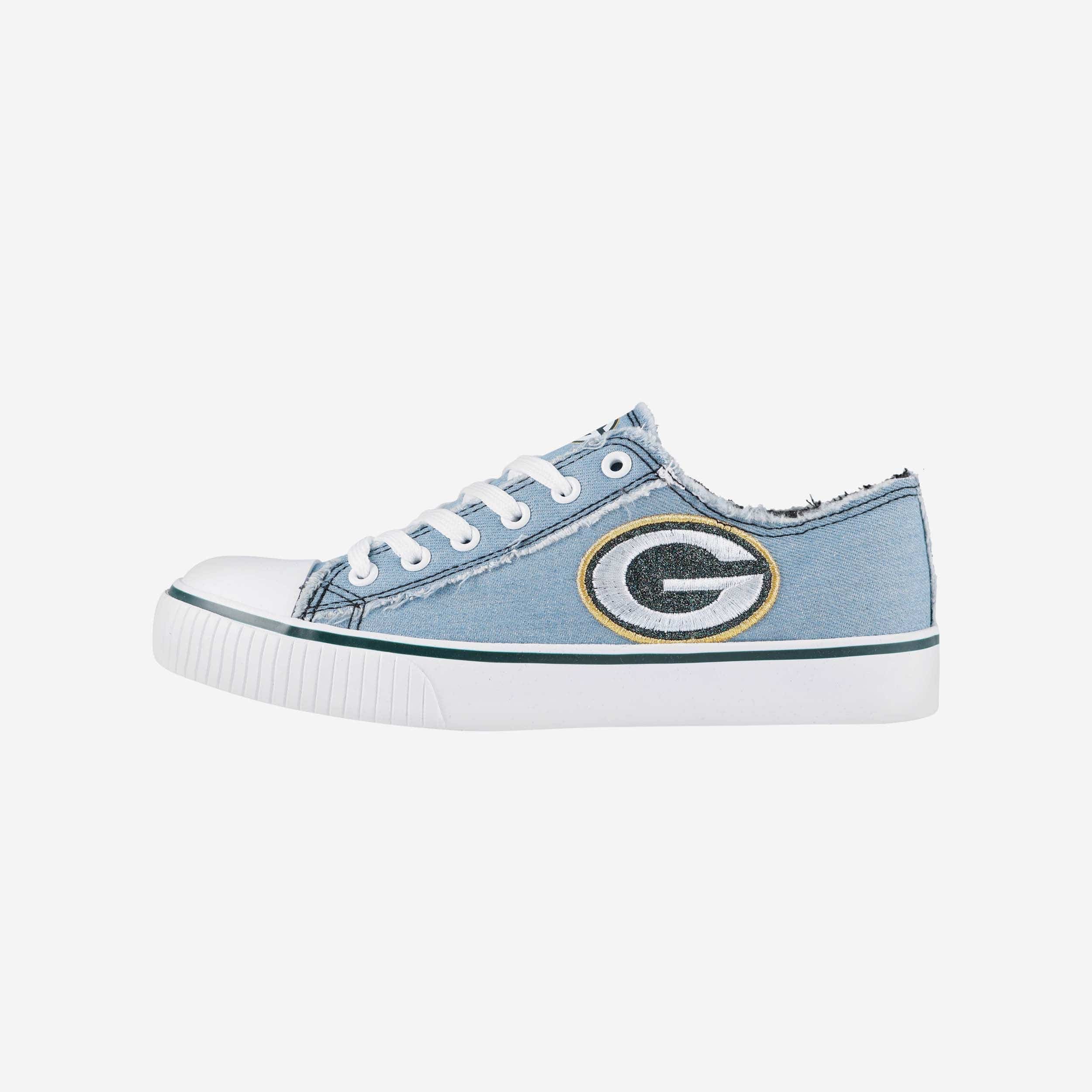Green Bay Packers Womens Denim Low Top Canvas Shoe