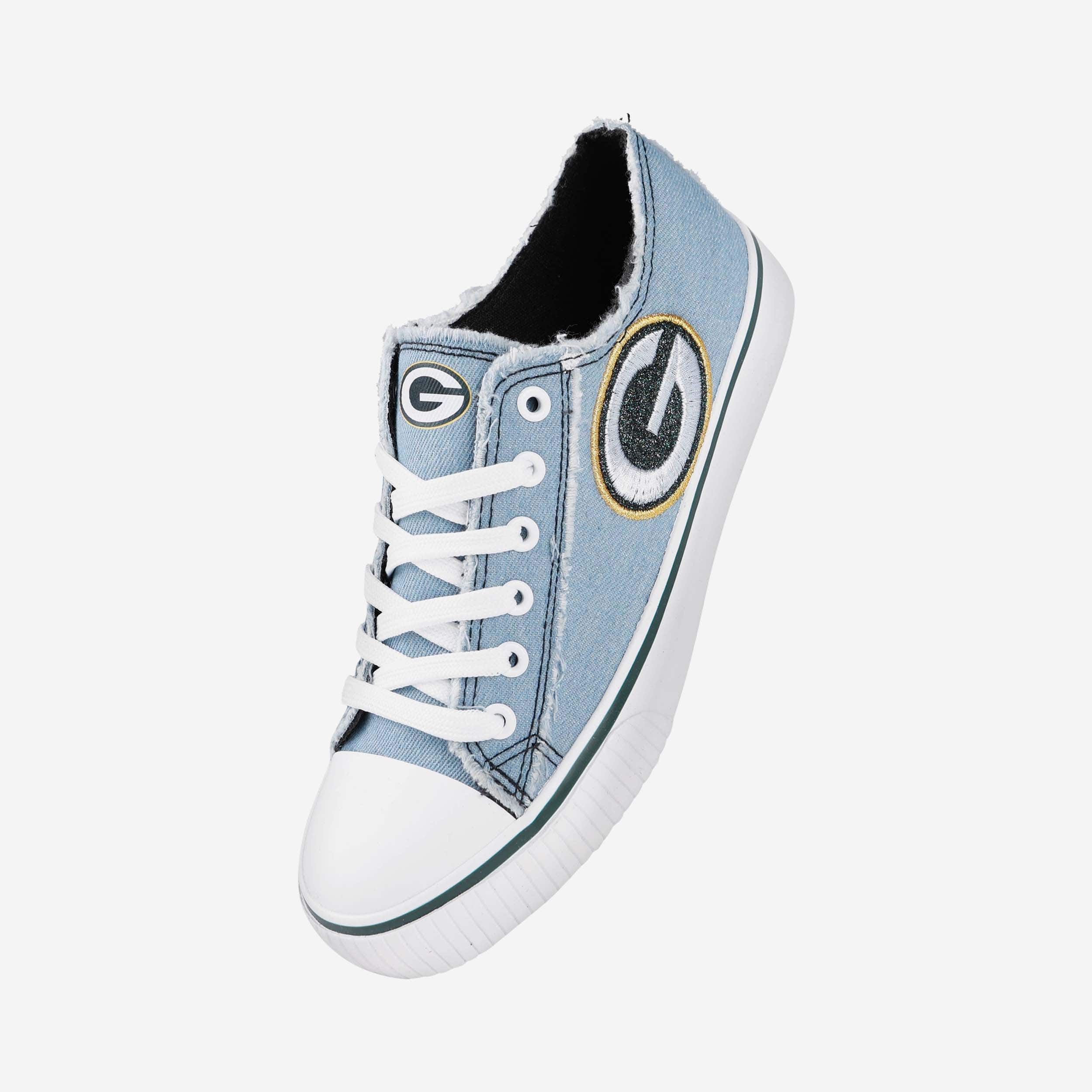 Green Bay Packers Womens Denim Low Top Canvas Shoe - Image 2