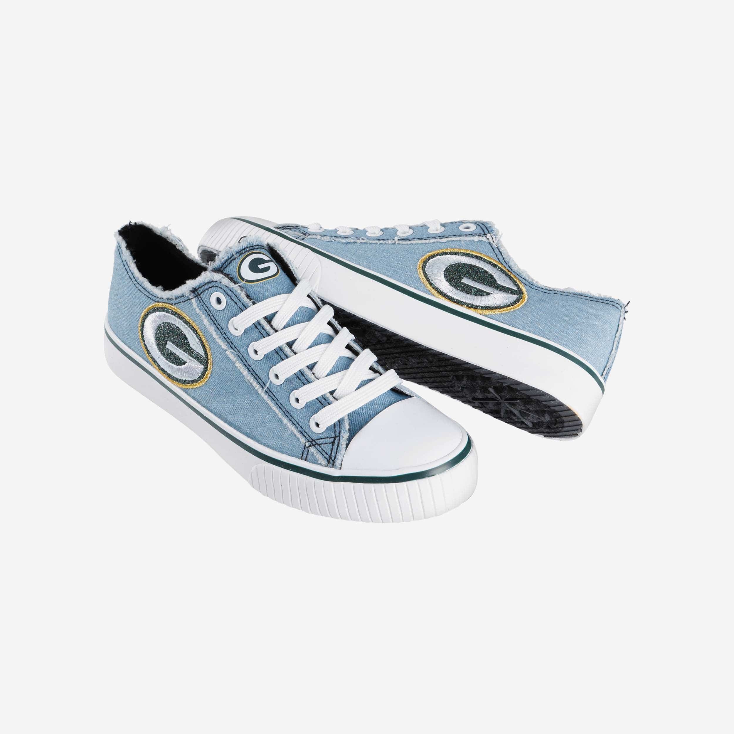 Green Bay Packers Womens Denim Low Top Canvas Shoe - Image 4