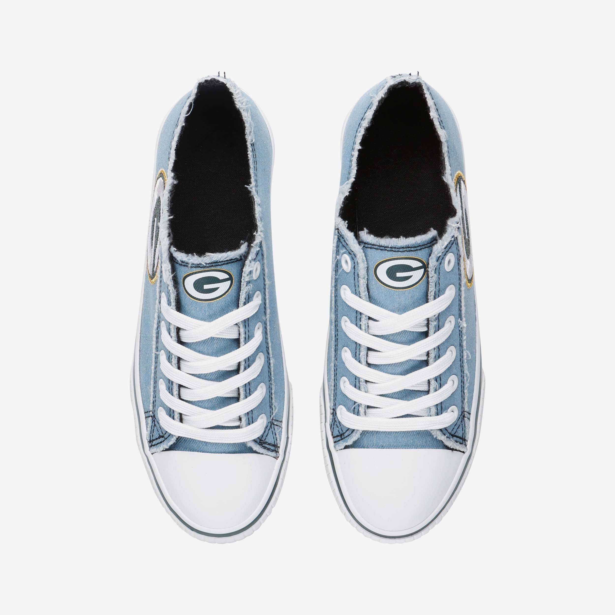 Green Bay Packers Womens Denim Low Top Canvas Shoe - Image 5