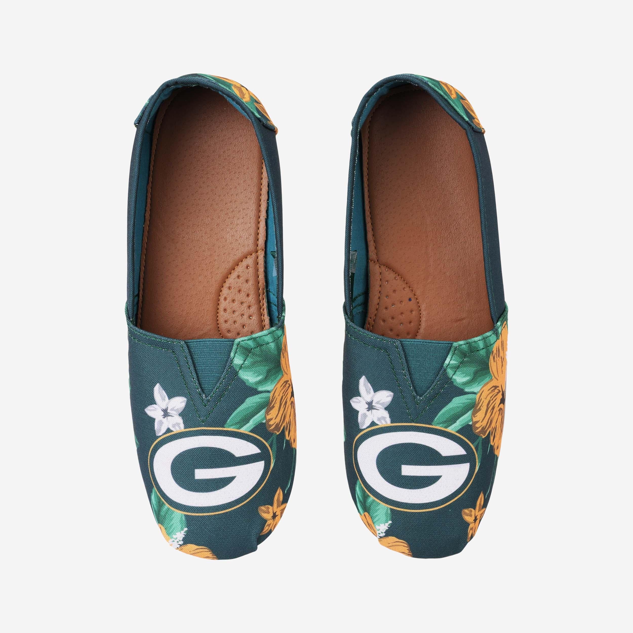 Green Bay Packers Womens Floral Canvas Shoe - Image 4