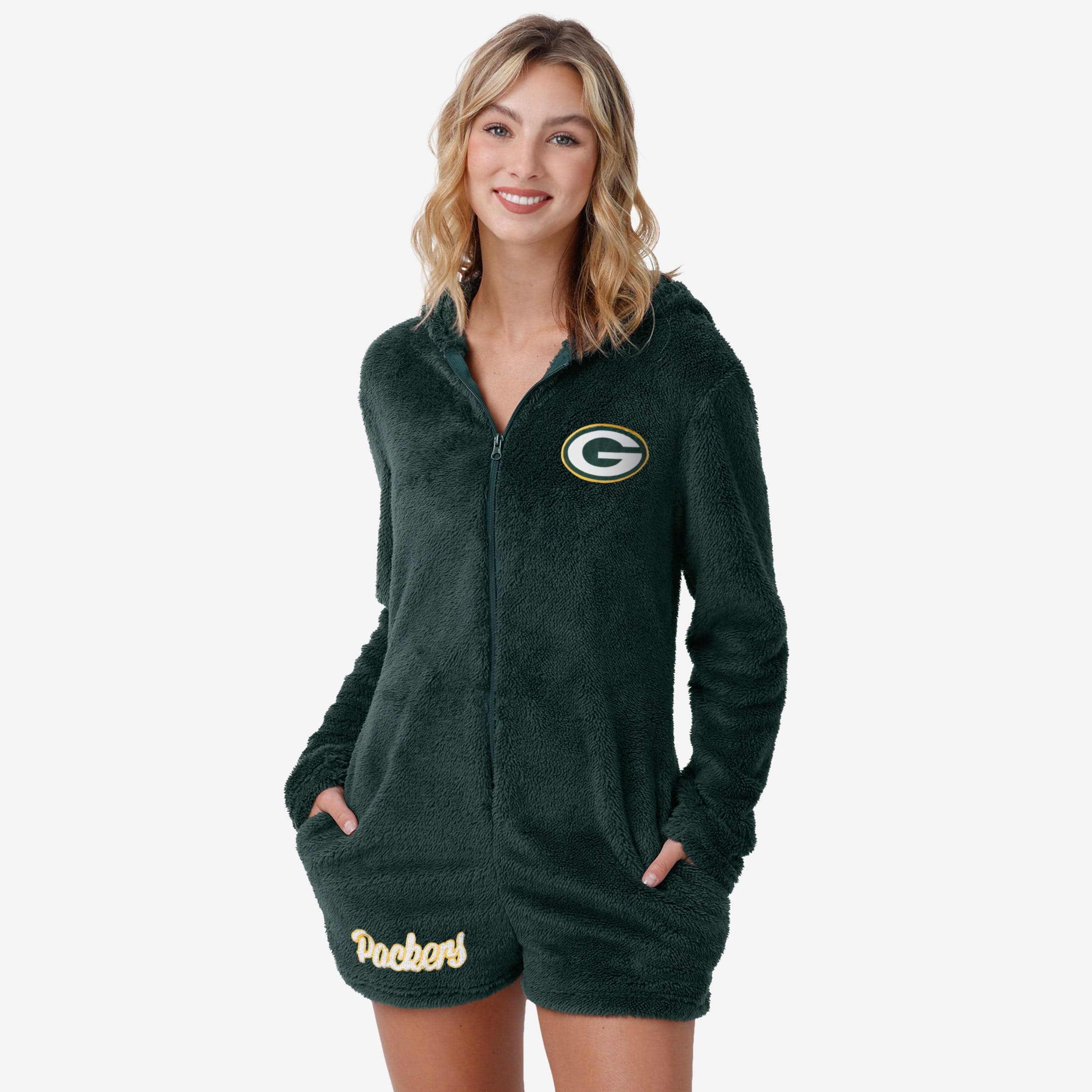 Green Bay Packers Womens Short Cozy One Piece Pajamas