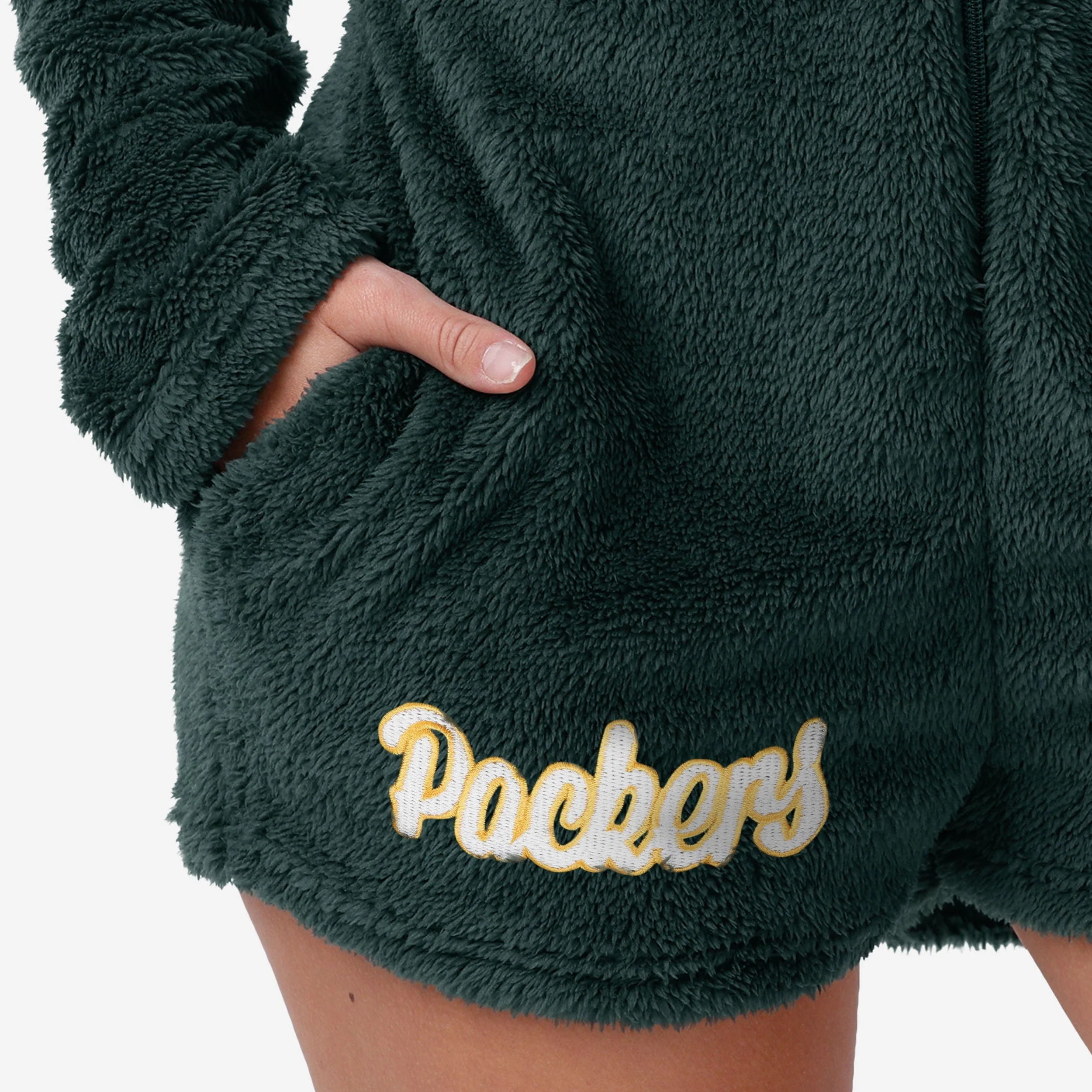 Green Bay Packers Womens Short Cozy One Piece Pajamas - Image 4