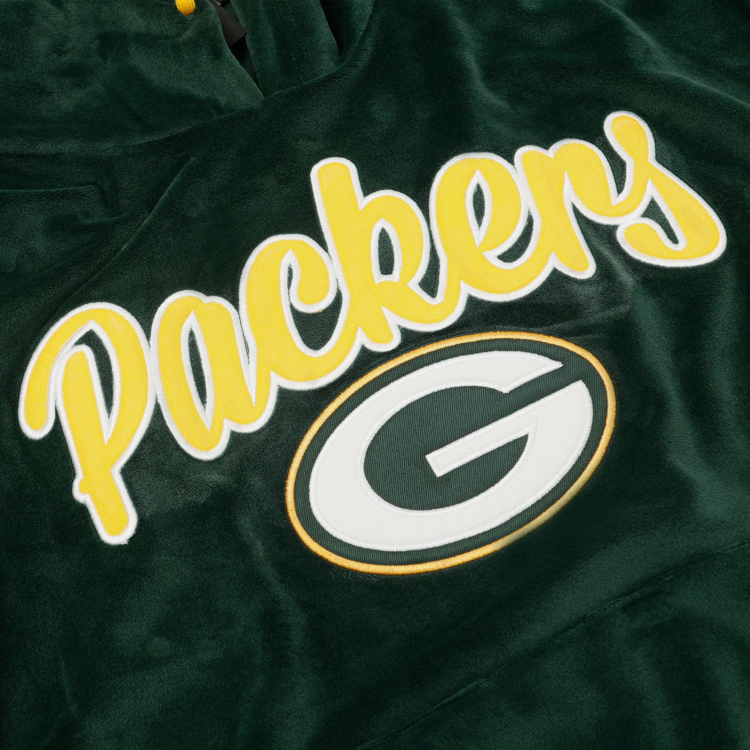 Green Bay Packers Womens Velour Hooded Sweatshirt - Image 4