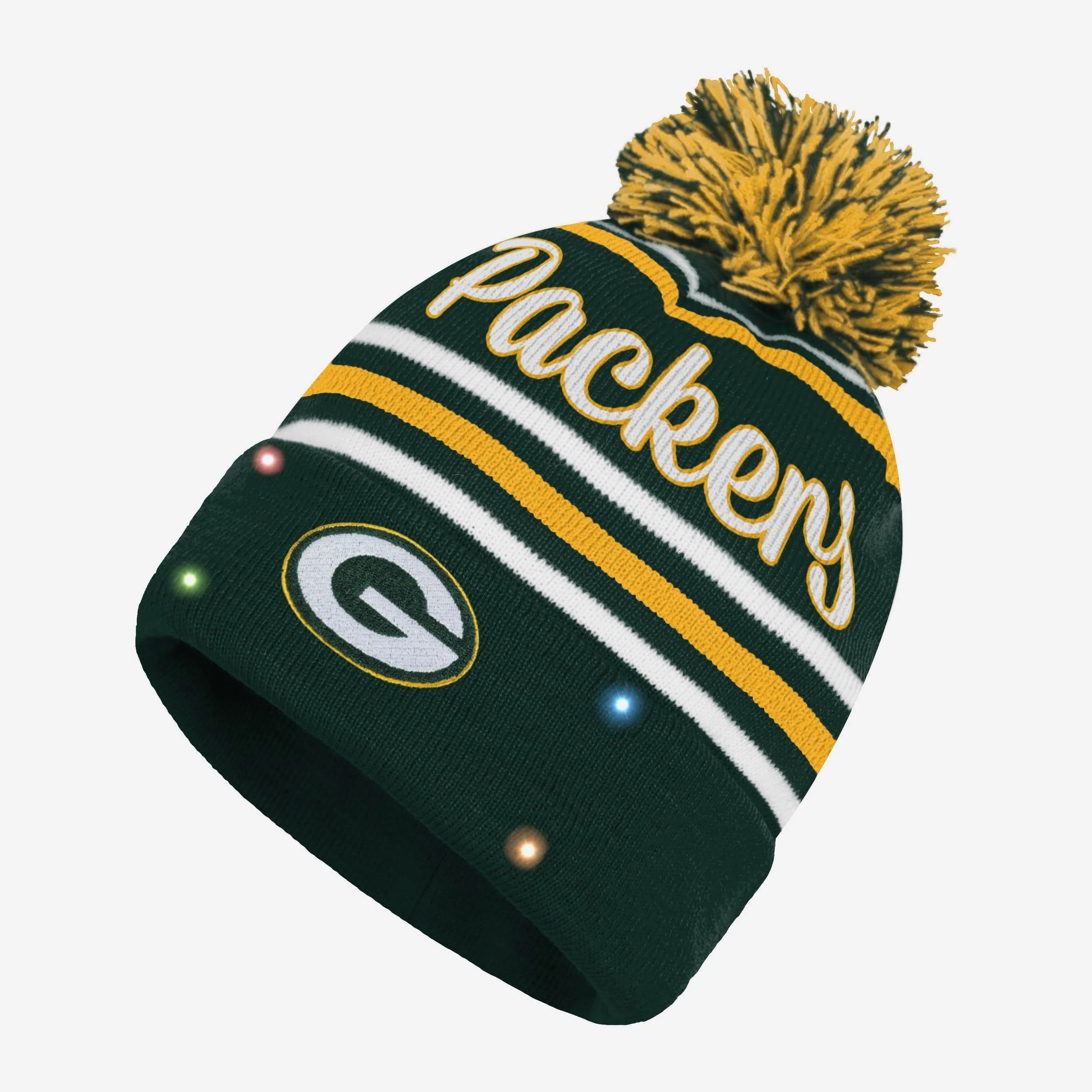 Green Bay Packers Womens Wordmark Script Light Up Beanie