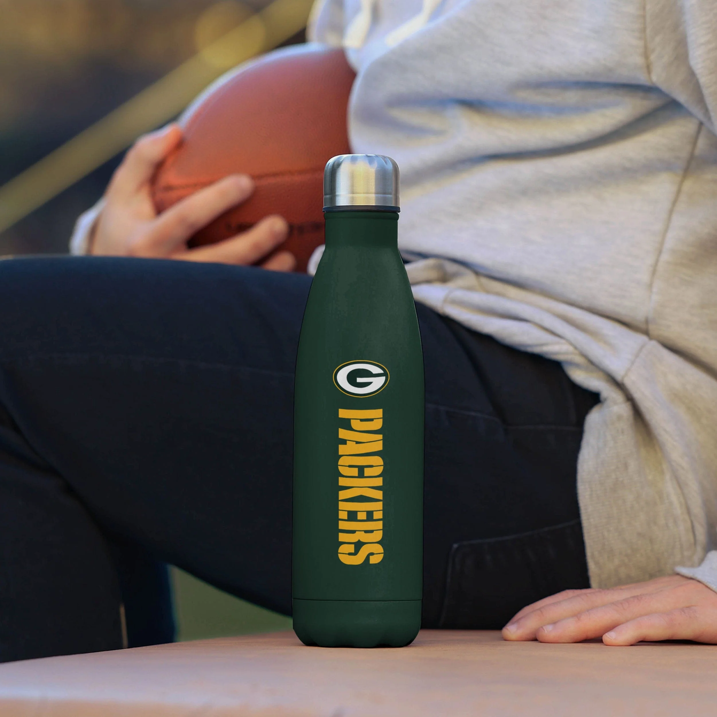 Green Bay Packers Wordmark Chill Water Bottle - Image 3