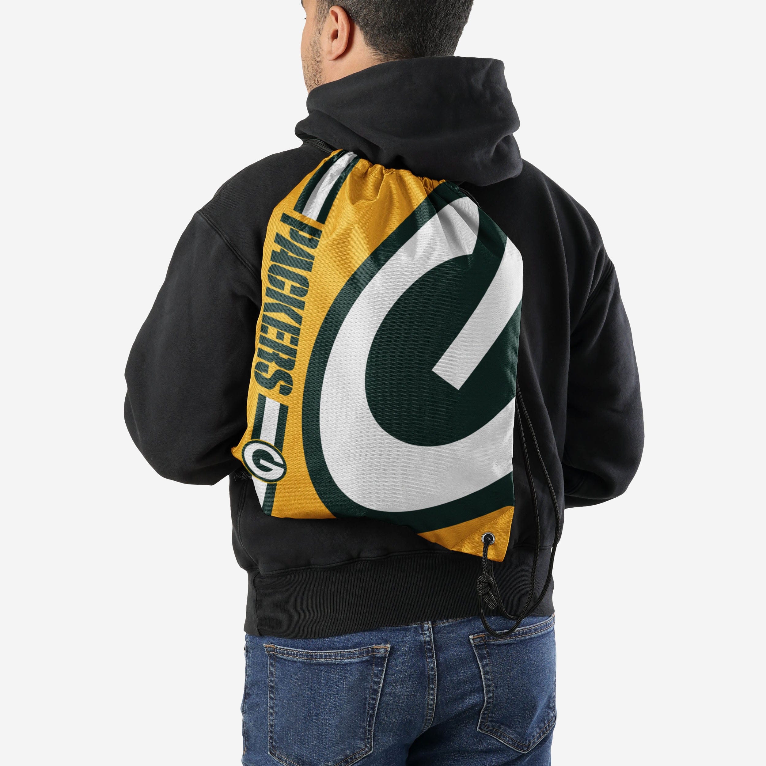 Green Bay Packers Yellow Alternate Color Big Logo Drawstring Backpack - Image 2