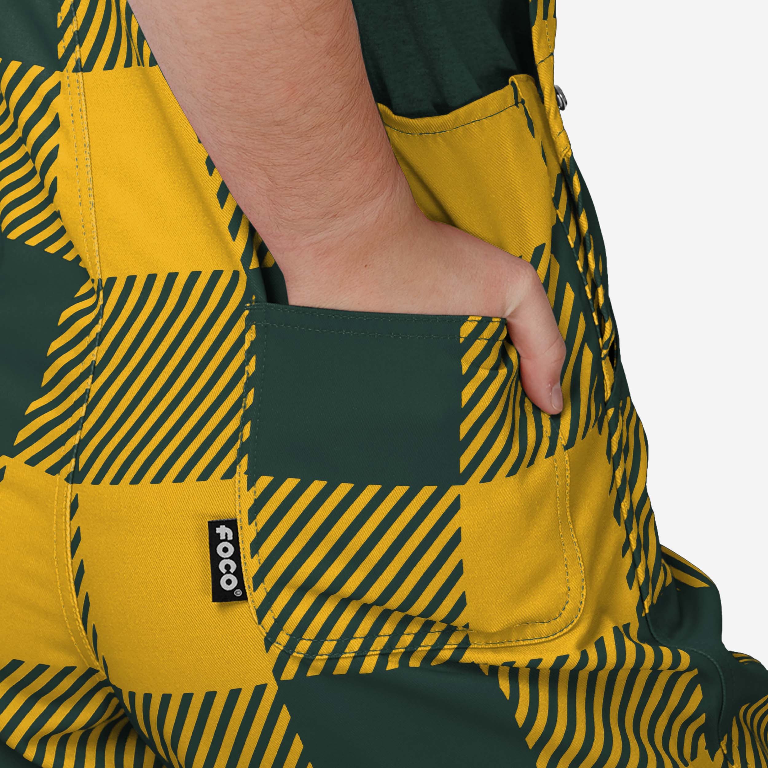 Green Bay Packers Youth Plaid Bib Overalls - Image 6