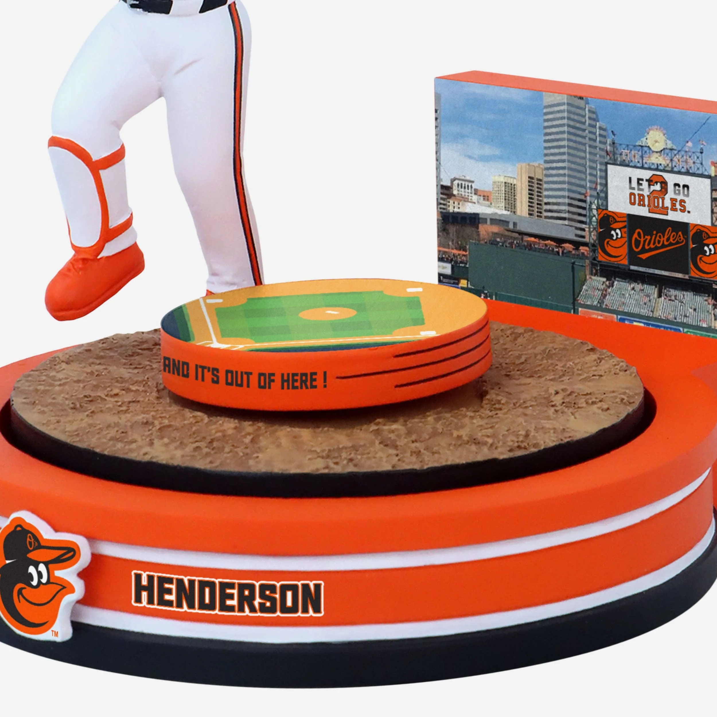 Gunnar Henderson Baltimore Orioles Home Run Spinner Mini Bobblehead Scene - Image 4