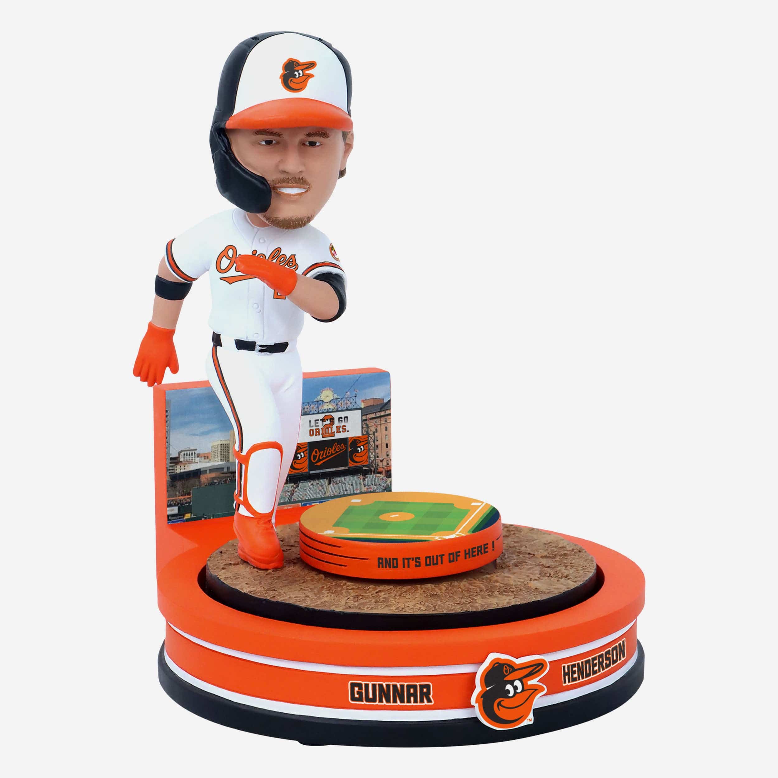 Gunnar Henderson Baltimore Orioles Home Run Spinner Mini Bobblehead Scene - Image 5