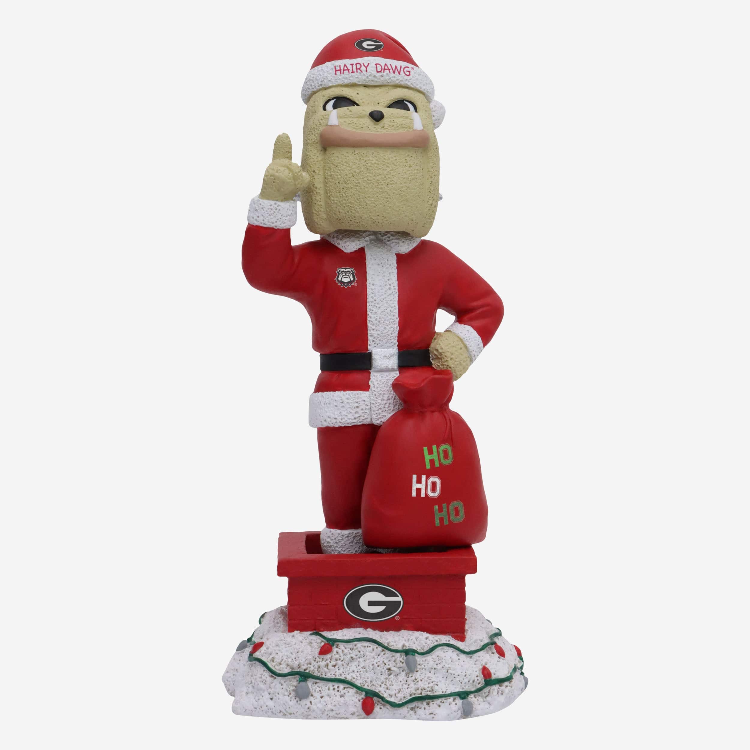 Hairy Dawg Georgia Bulldogs Santa Mascot Bobblehead