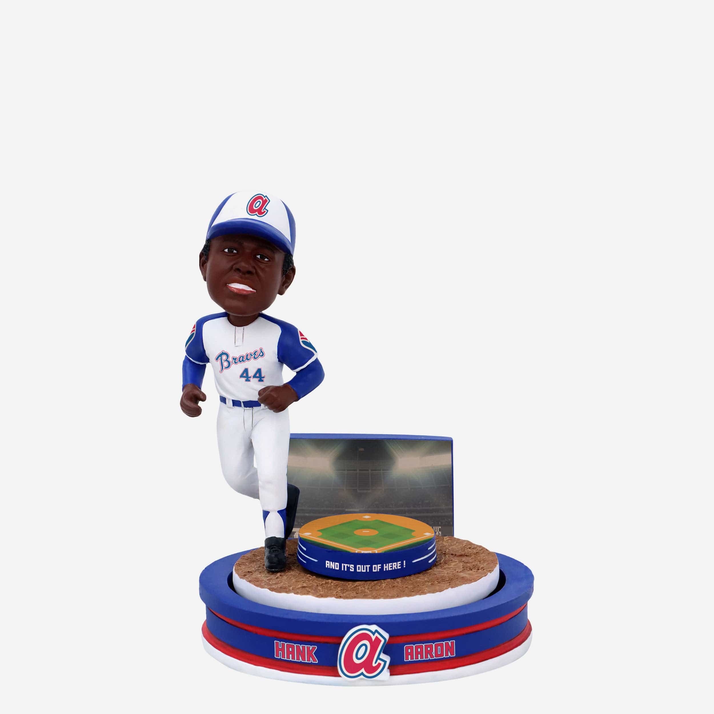 Hank Aaron Atlanta Braves Home Run Spinner Mini Bobblehead Scene