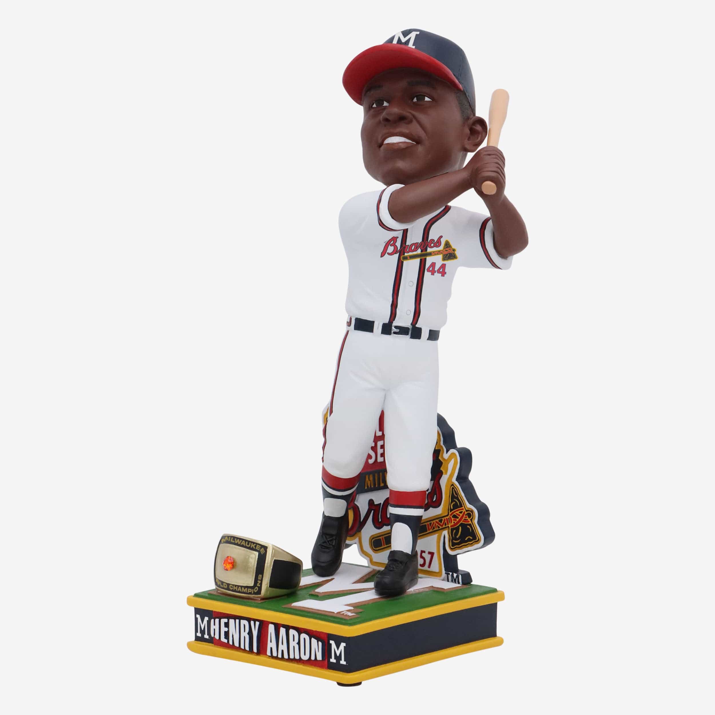 Hank Aaron Milwaukee Braves 1957 World Series Champions Bobblehead - Image 5