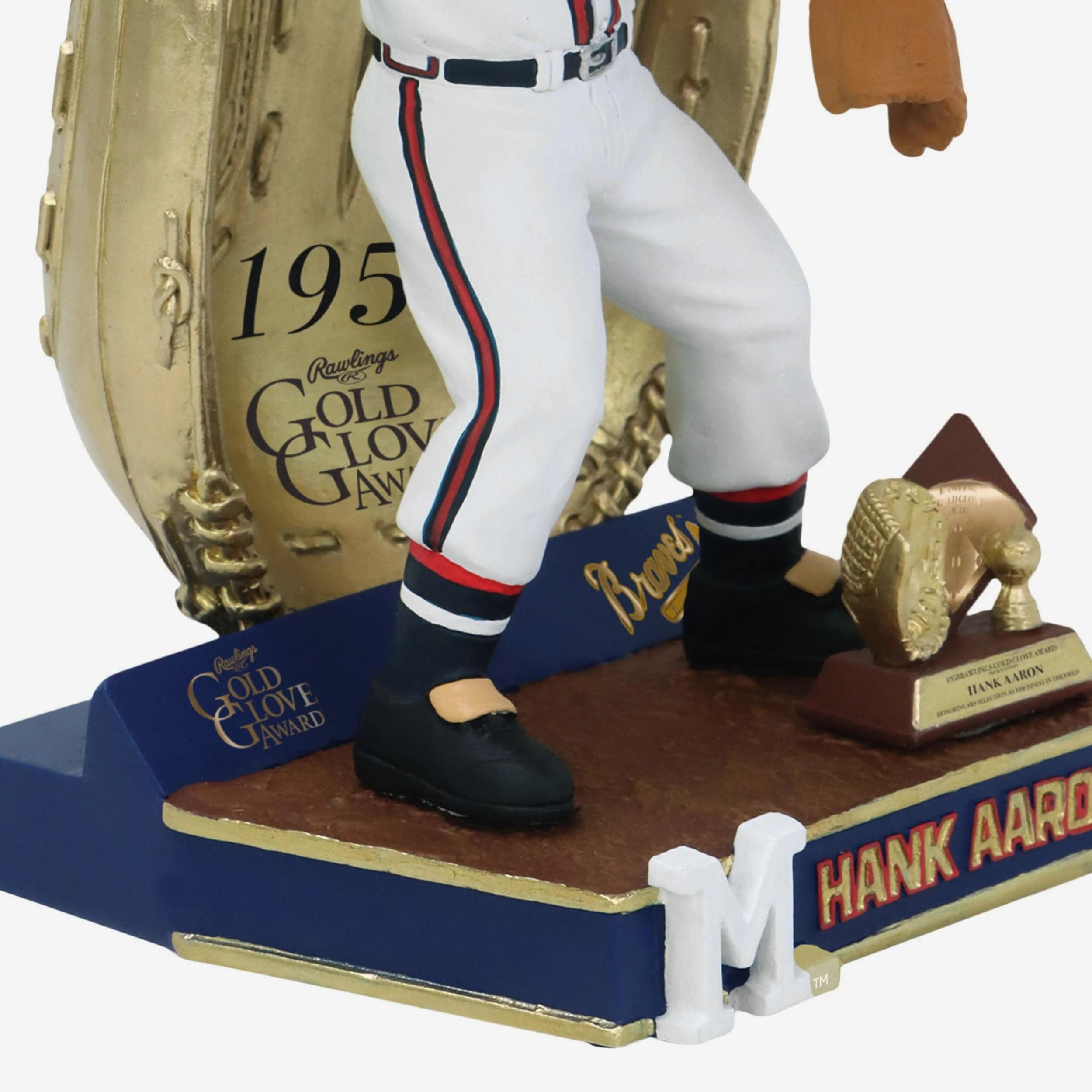 Hank Aaron Milwaukee Braves 1958 Gold Glove Bobblehead - Image 3
