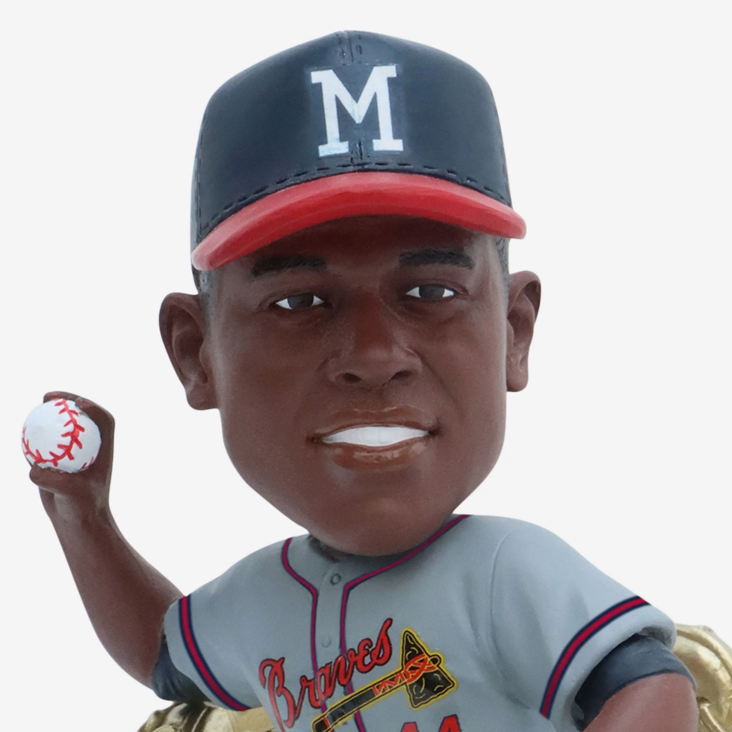Hank Aaron Milwaukee Braves 3x Gold Glove Award Bobblehead - Image 2