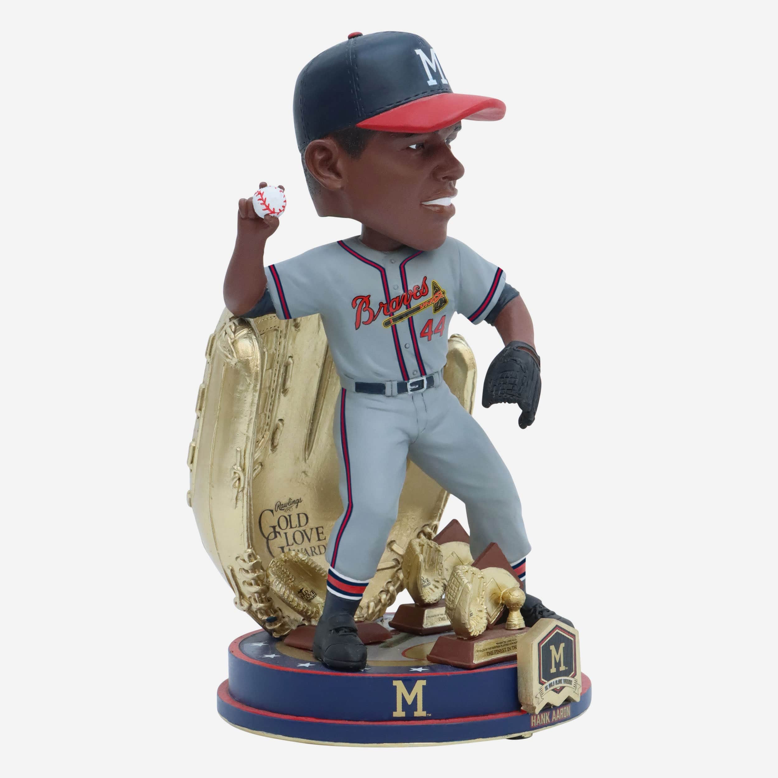 Hank Aaron Milwaukee Braves 3x Gold Glove Award Bobblehead - Image 4