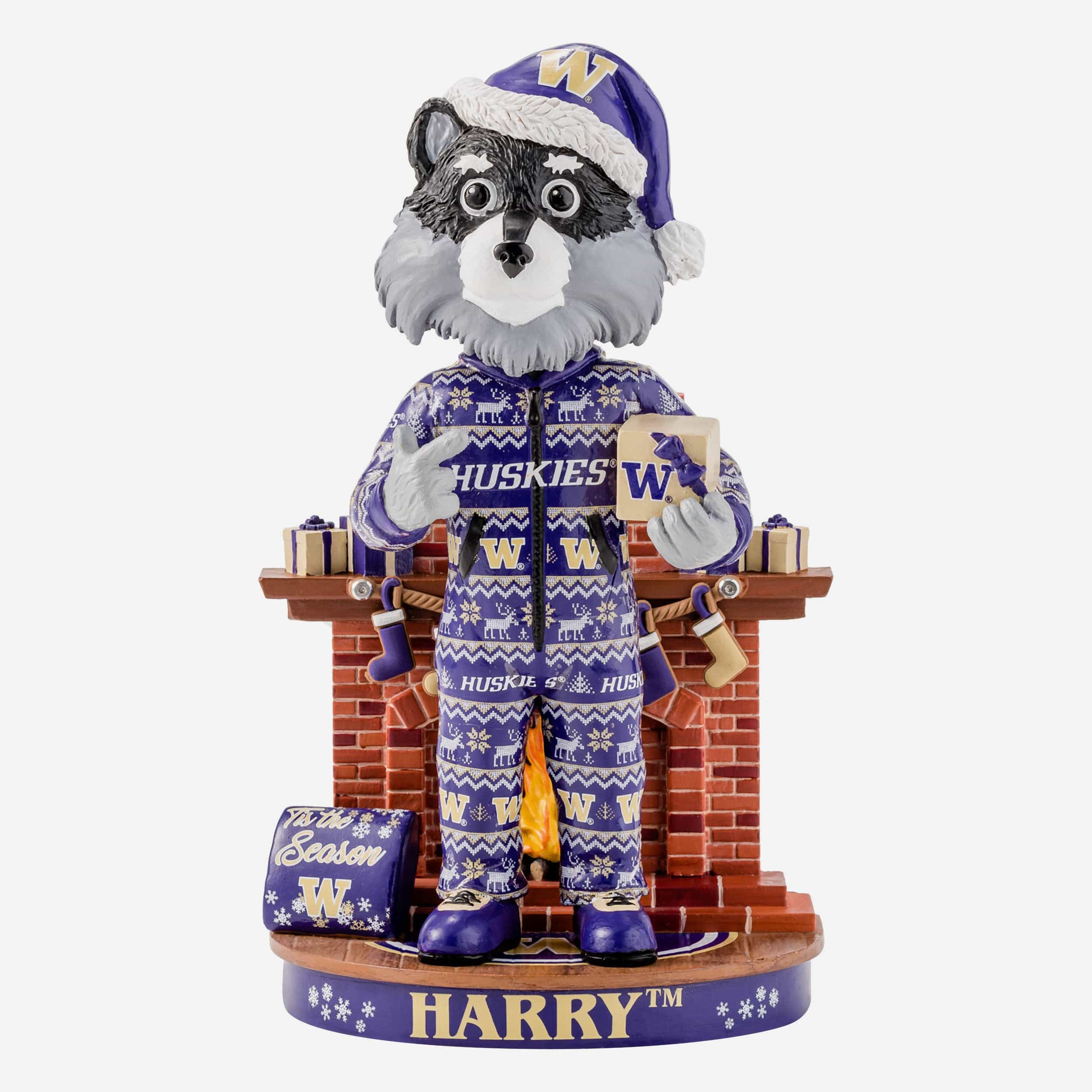 Harry The Husky Washington Huskies Holiday Mascot Bobblehead
