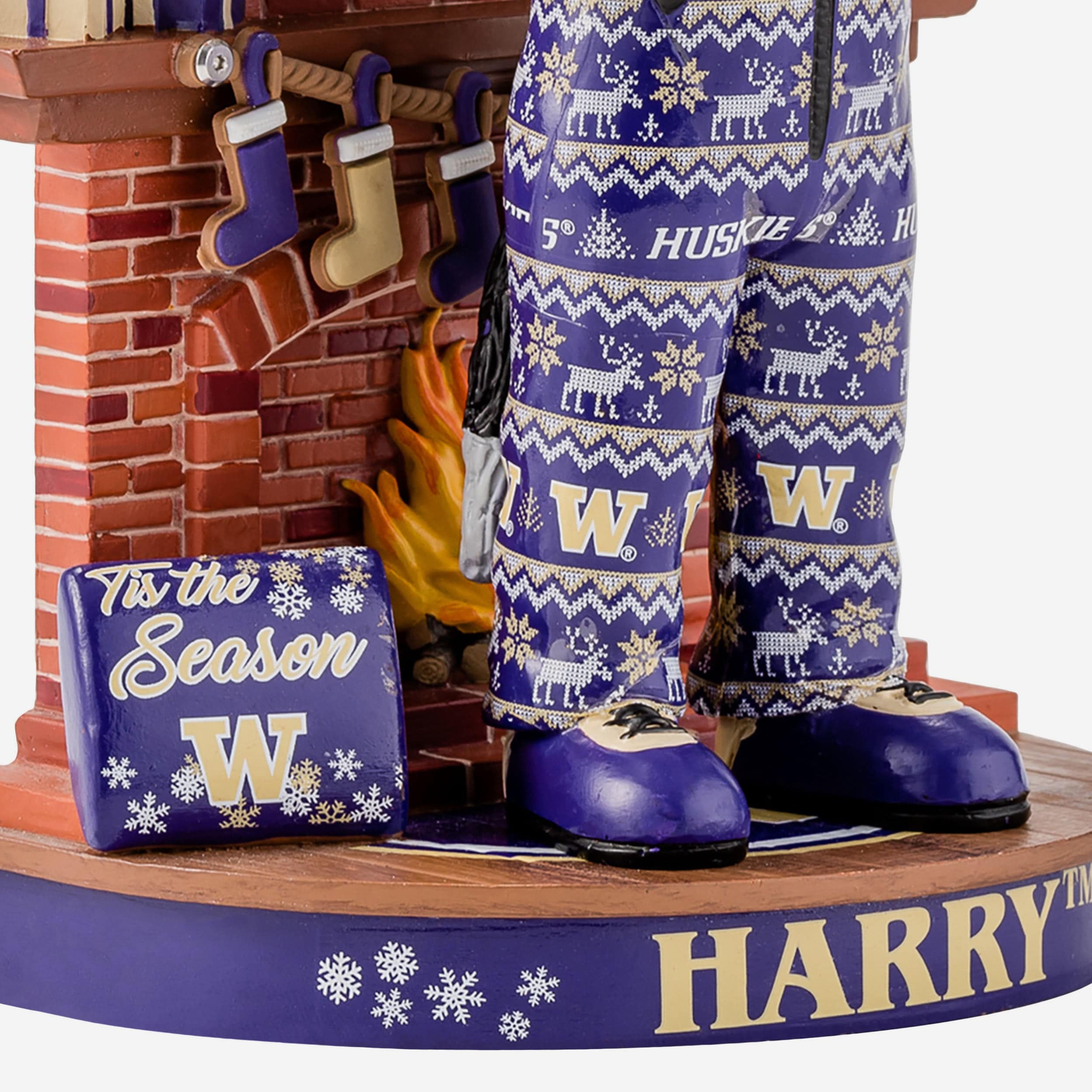 Harry The Husky Washington Huskies Holiday Mascot Bobblehead - Image 3