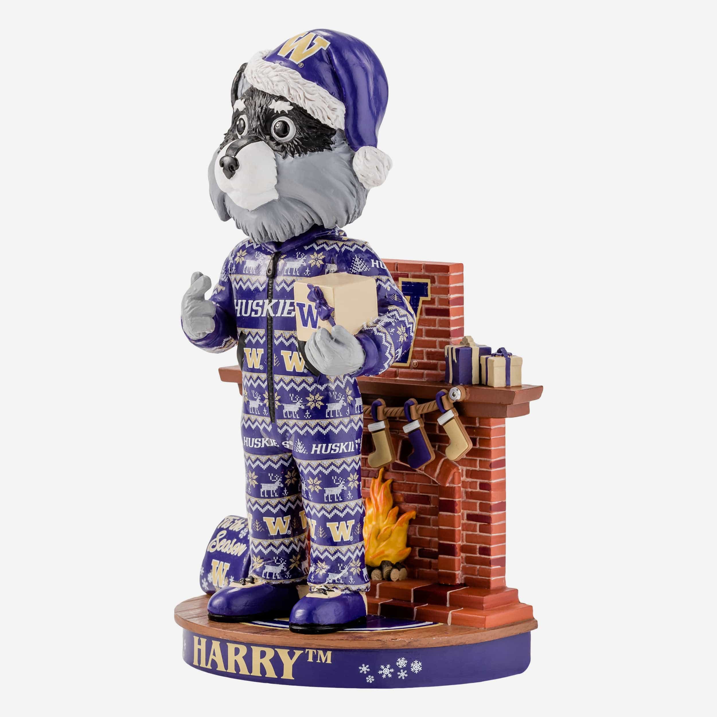 Harry The Husky Washington Huskies Holiday Mascot Bobblehead - Image 4