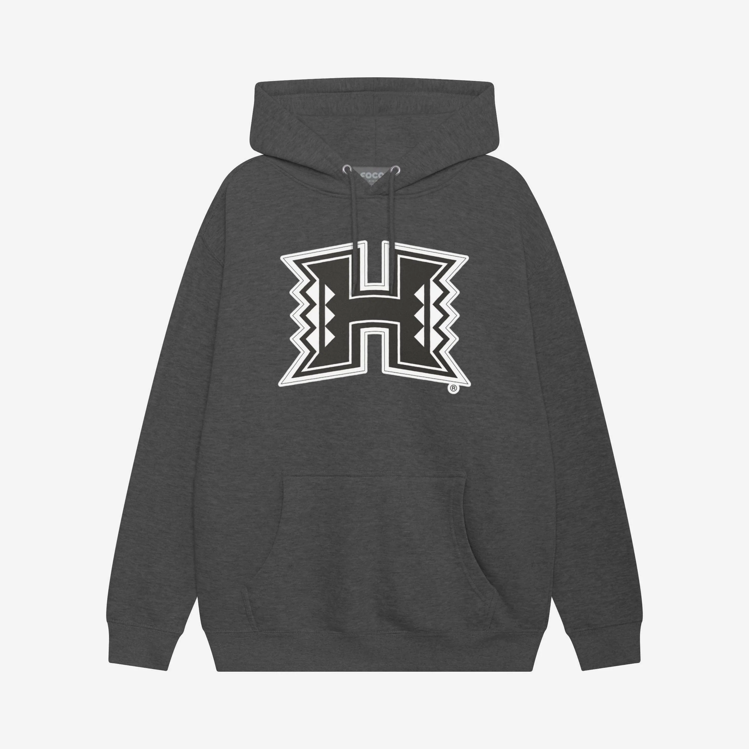 Hawaii Rainbow Warriors Black & White Primary Logo Hoodie
