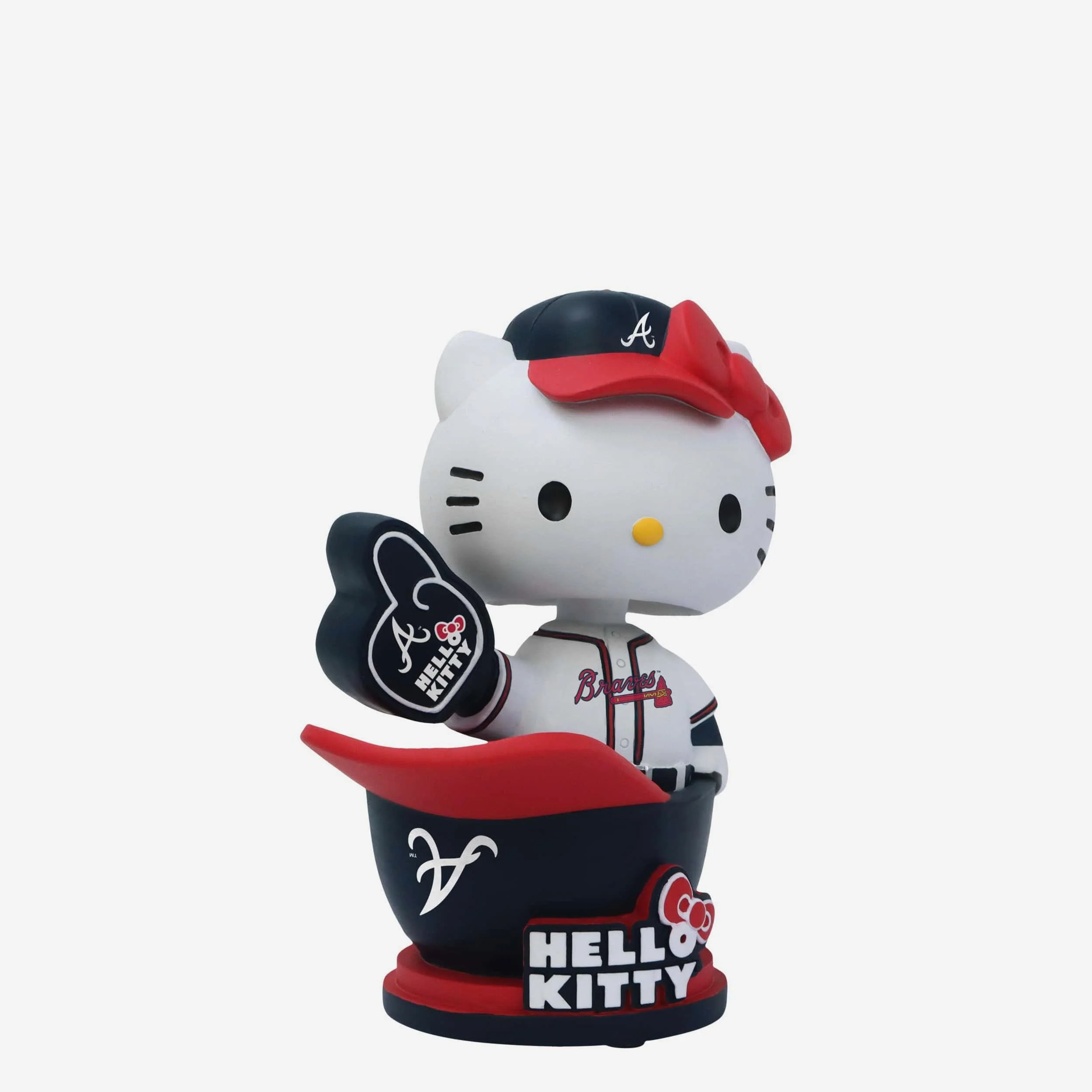 Hello Kitty® Atlanta Braves Baseball Helmet Bobblehead - Image 4
