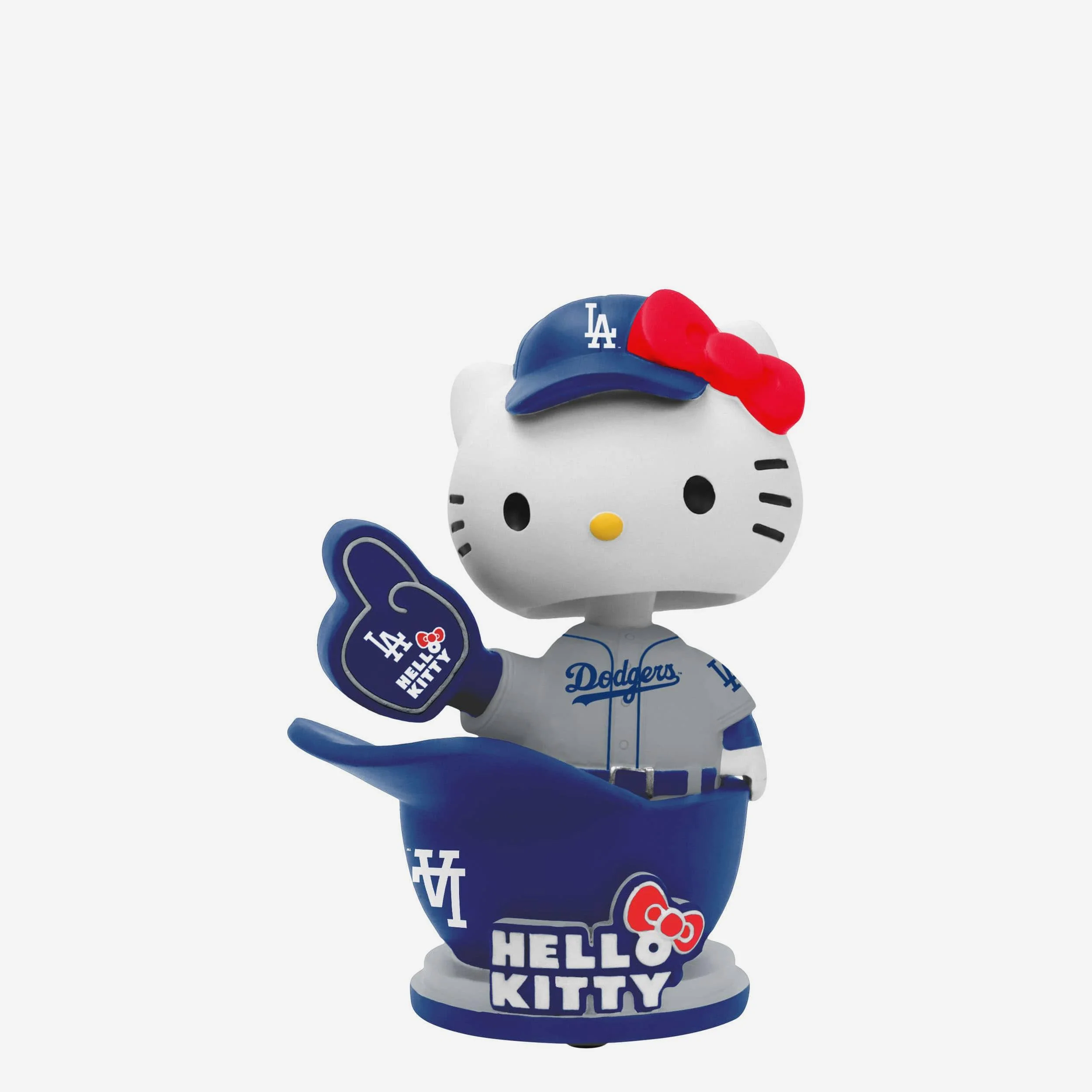 Hello Kitty® Los Angeles Dodgers Baseball Helmet Away Jersey Bobblehead