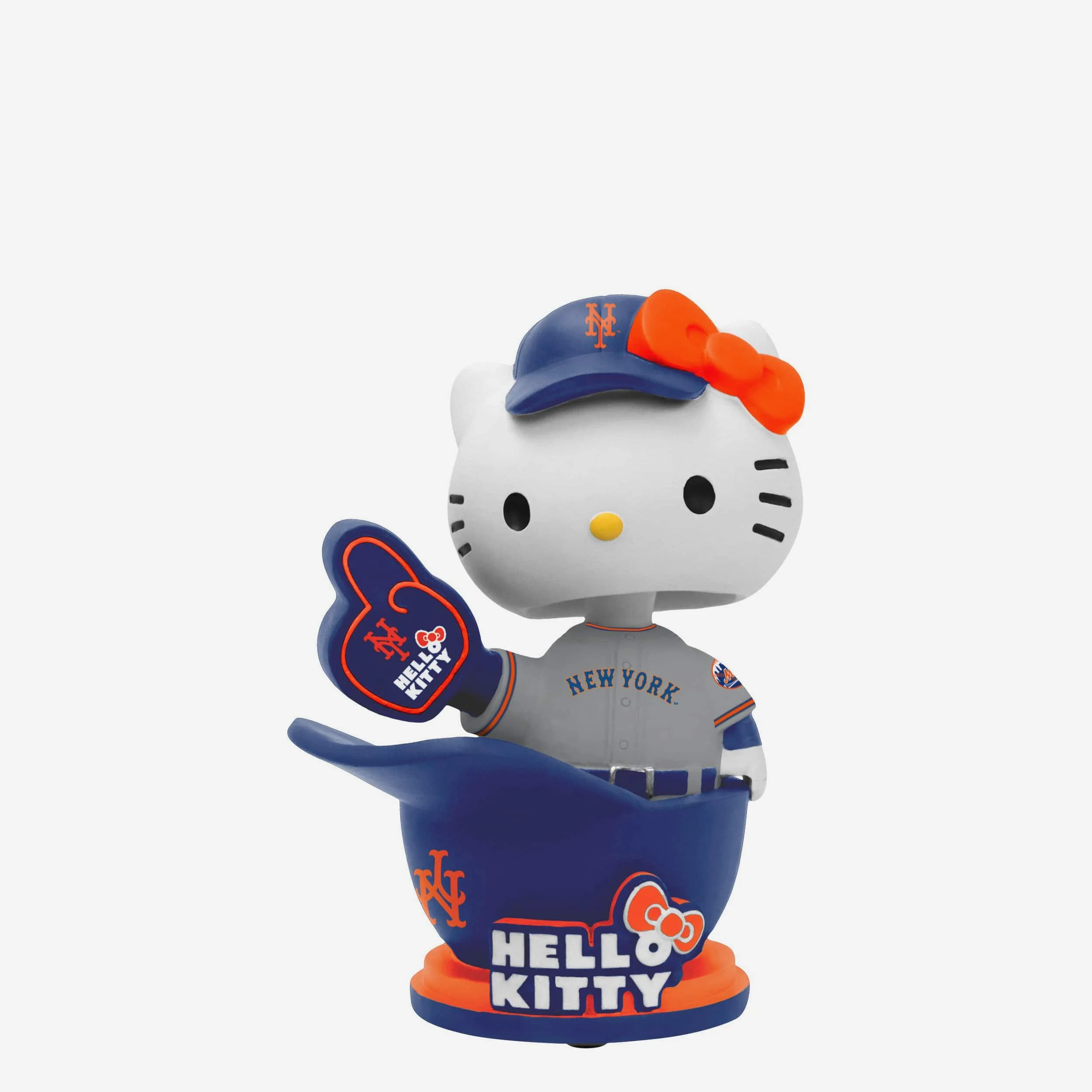 Hello Kitty® New York Mets Baseball Helmet Away Jersey Bobblehead