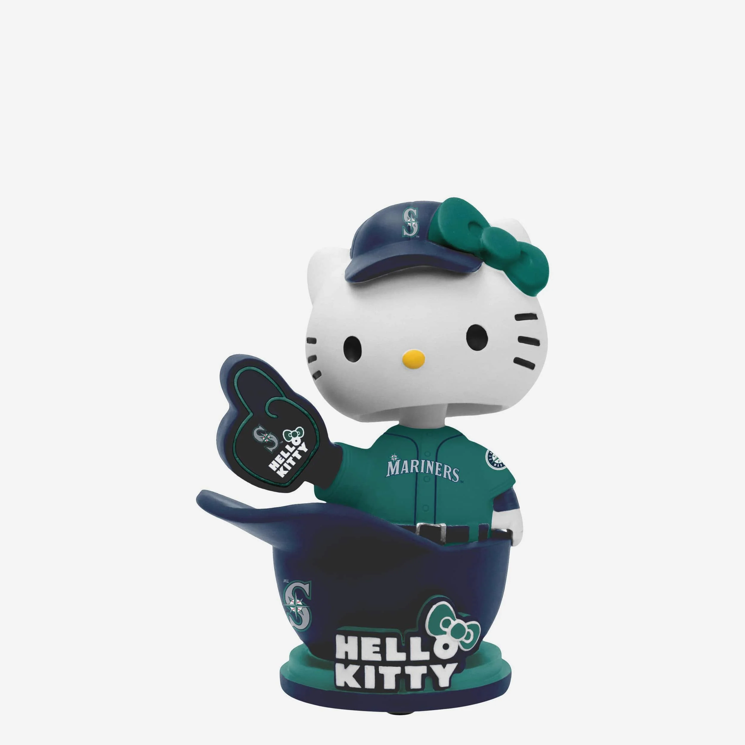 Hello Kitty® Seattle Mariners Baseball Helmet Away Jersey Bobblehead