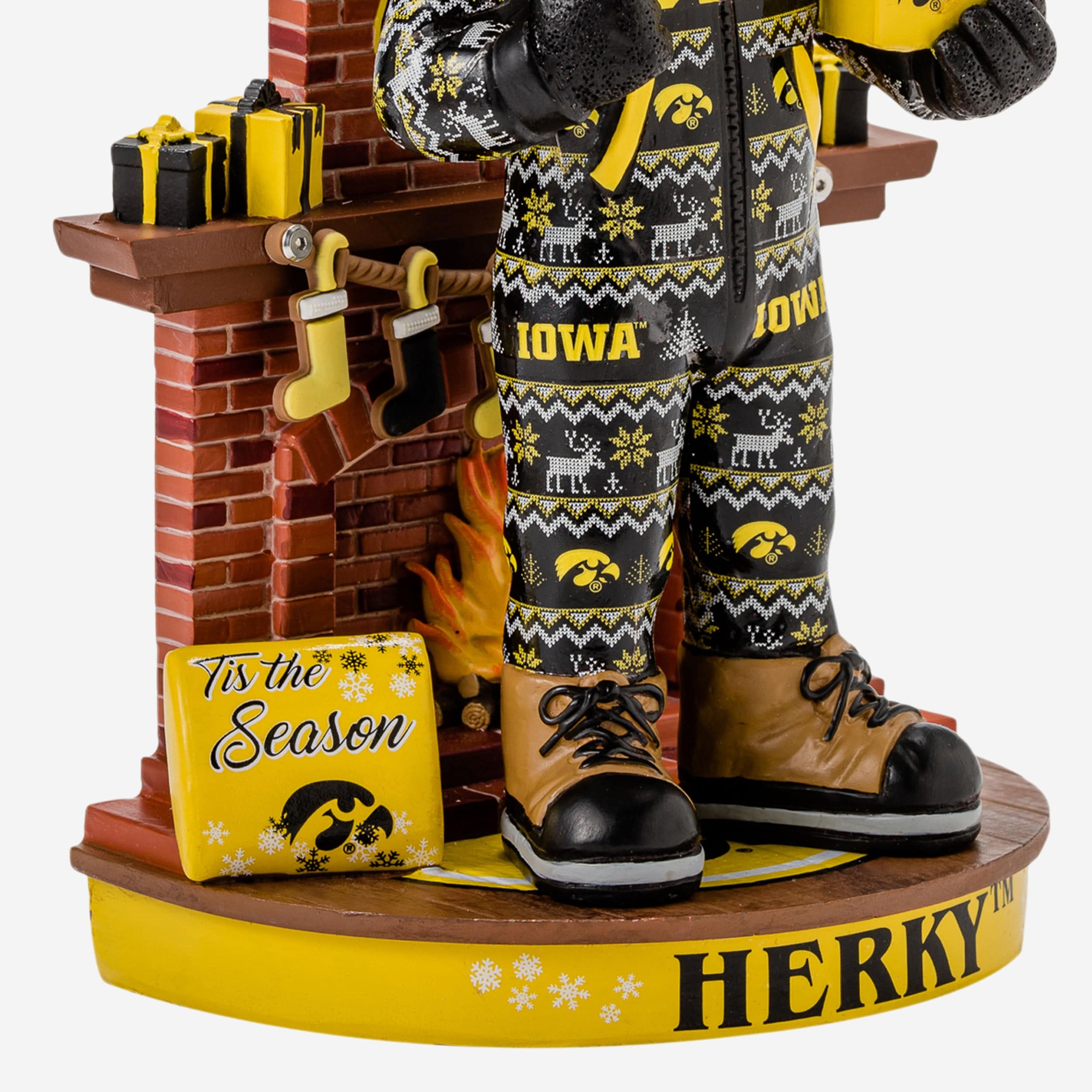 Herky The Hawk Iowa Hawkeyes Holiday Mascot Bobblehead - Image 3