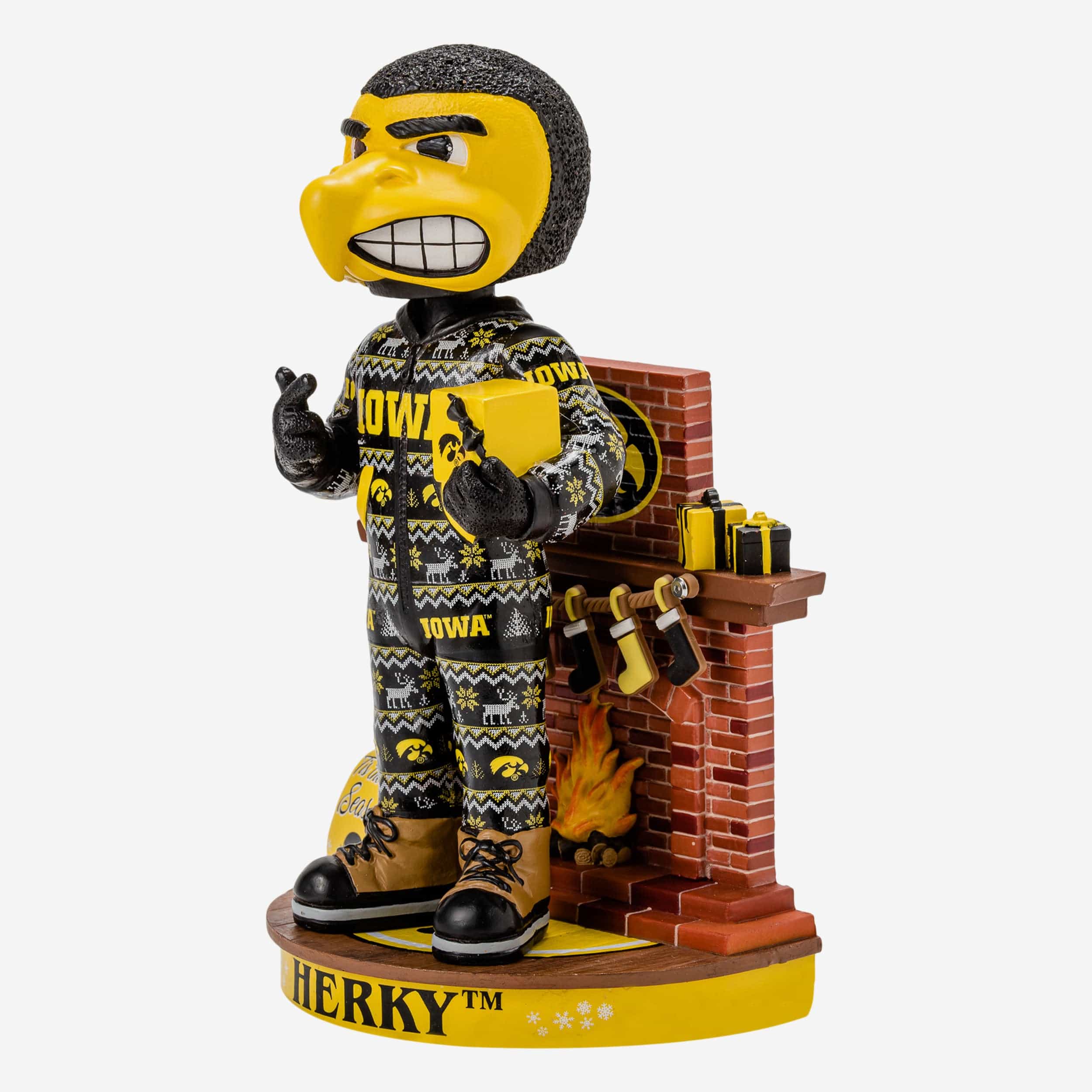 Herky The Hawk Iowa Hawkeyes Holiday Mascot Bobblehead - Image 4