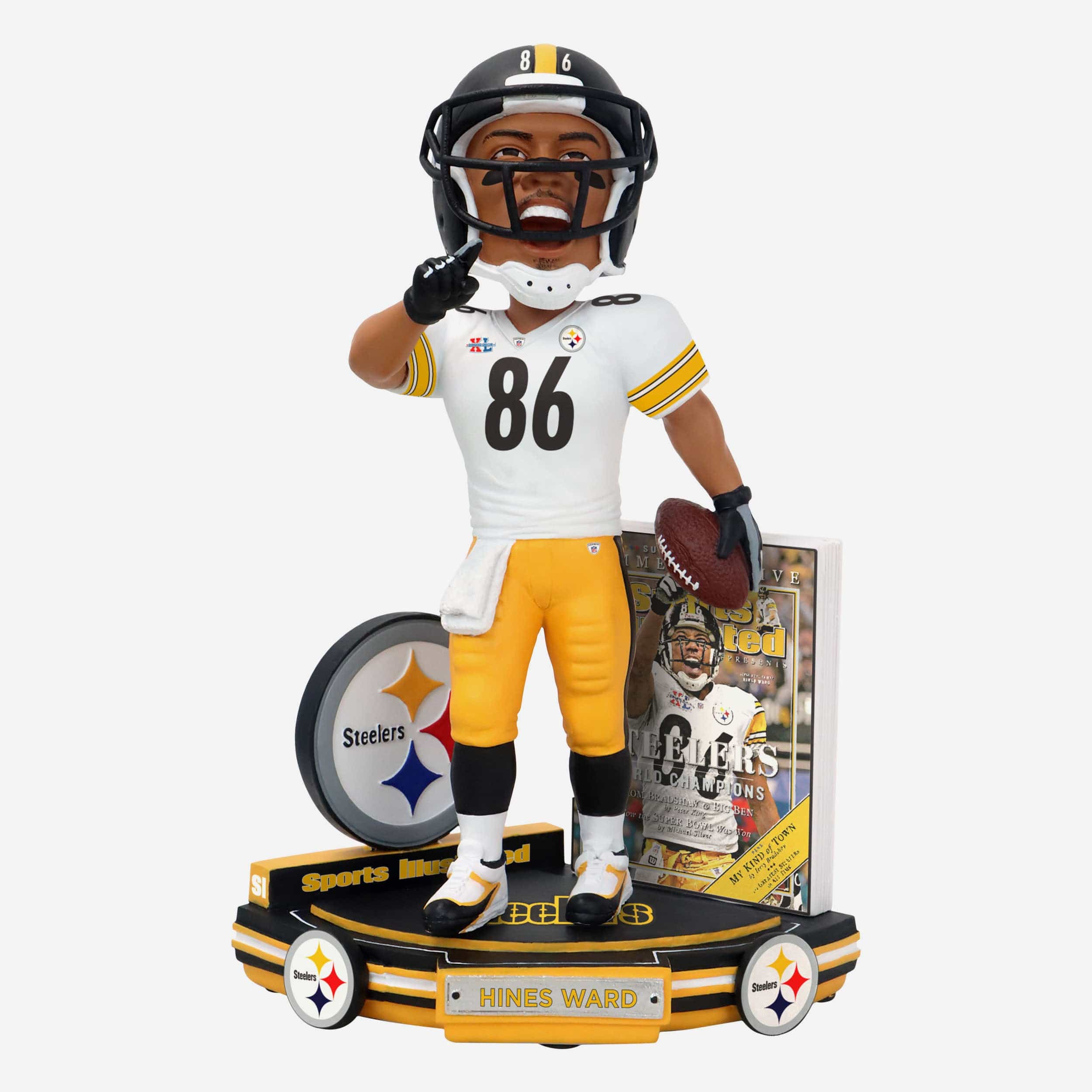 Hines Ward Pittsburgh Steelers XL World Champions Sports Illustrated Cover Bobblehead