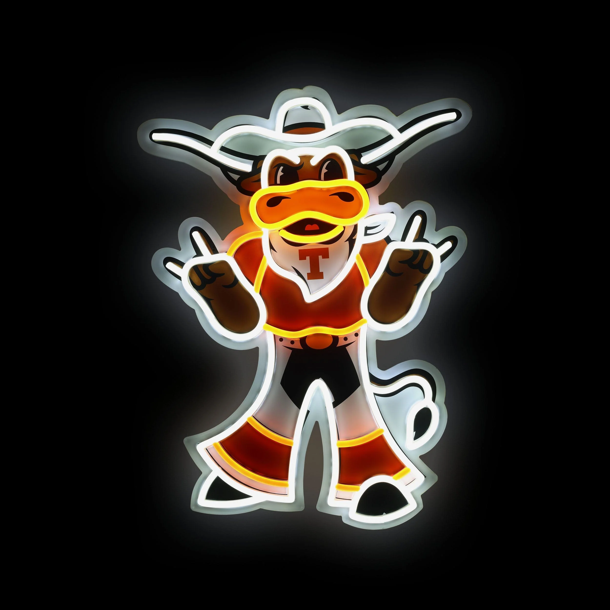 Hook 'Em Texas Longhorn LED Neon Light Up Mascot Sign - Image 2