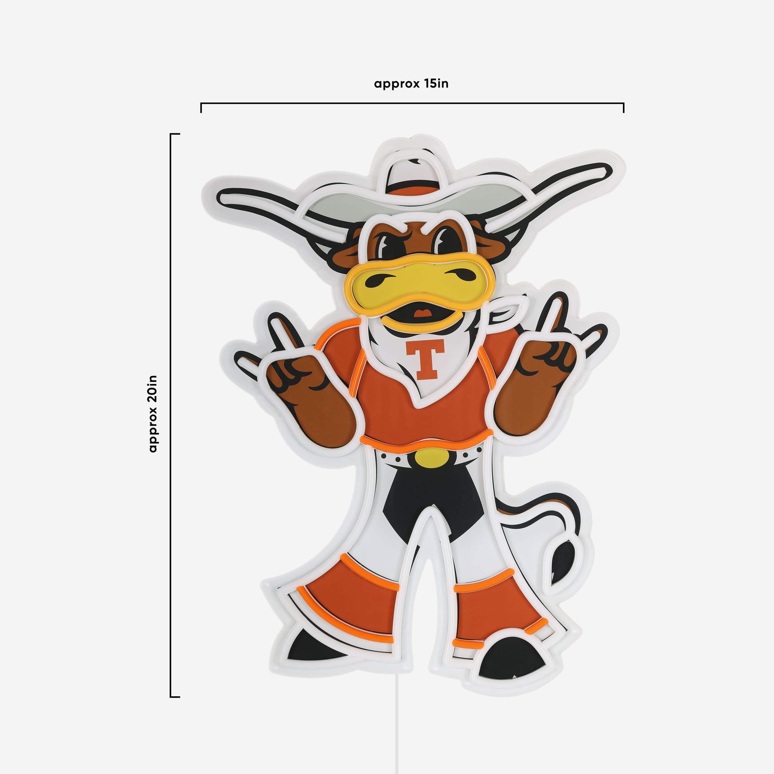Hook 'Em Texas Longhorn LED Neon Light Up Mascot Sign - Image 5