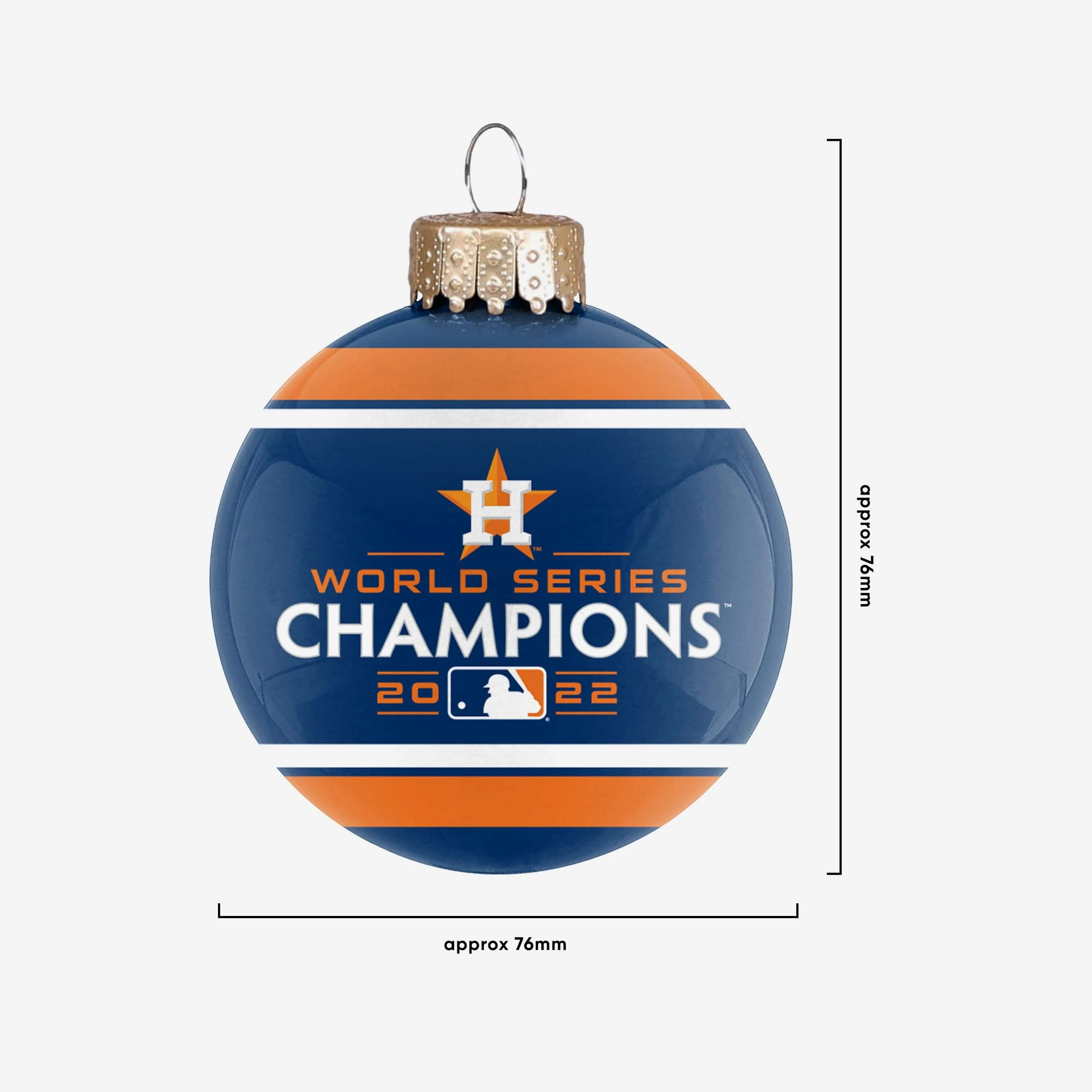 Houston Astros 2022 World Series Champions Glass Ball Ornament - Image 3