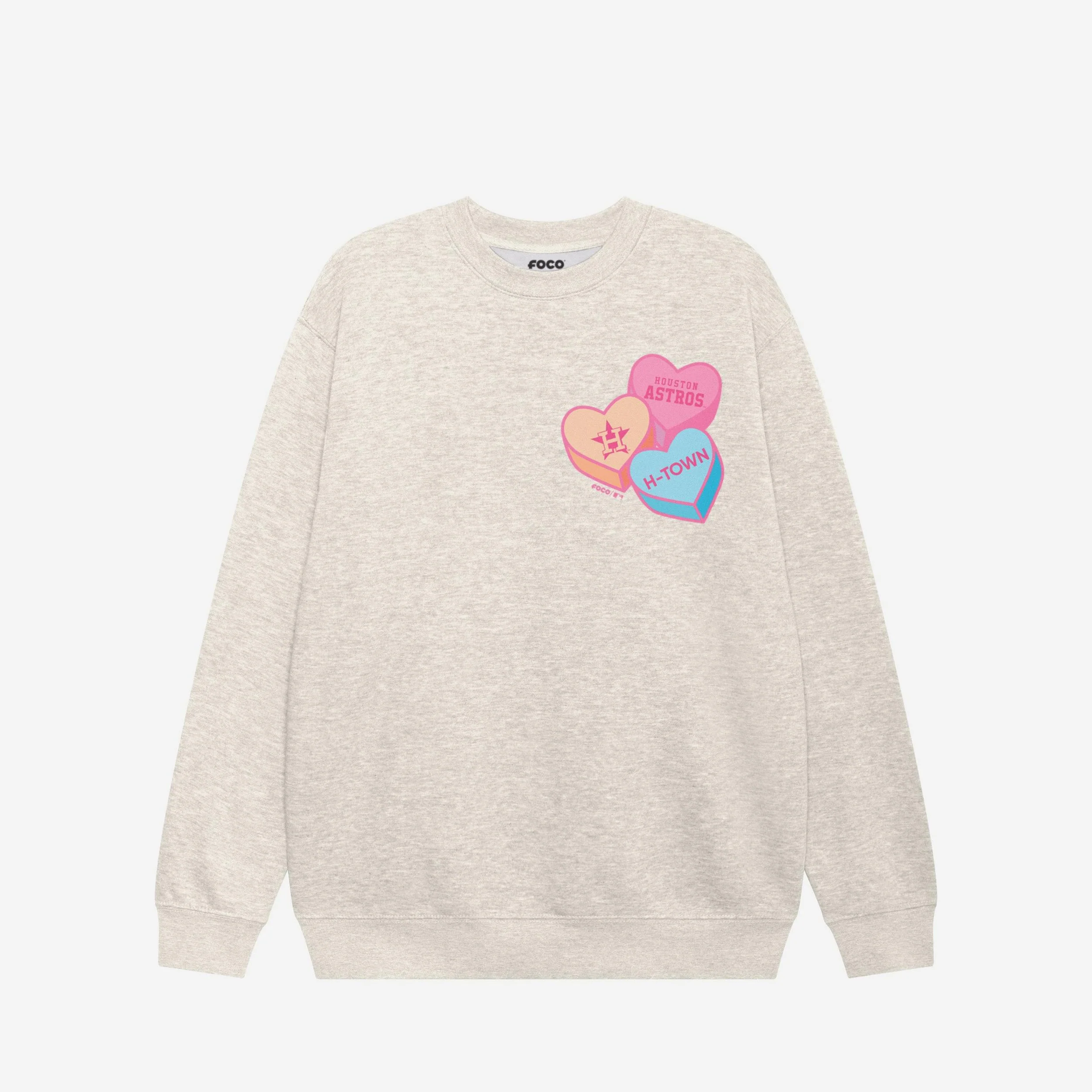 Houston Astros Candy Heart Crew Neck Sweatshirt