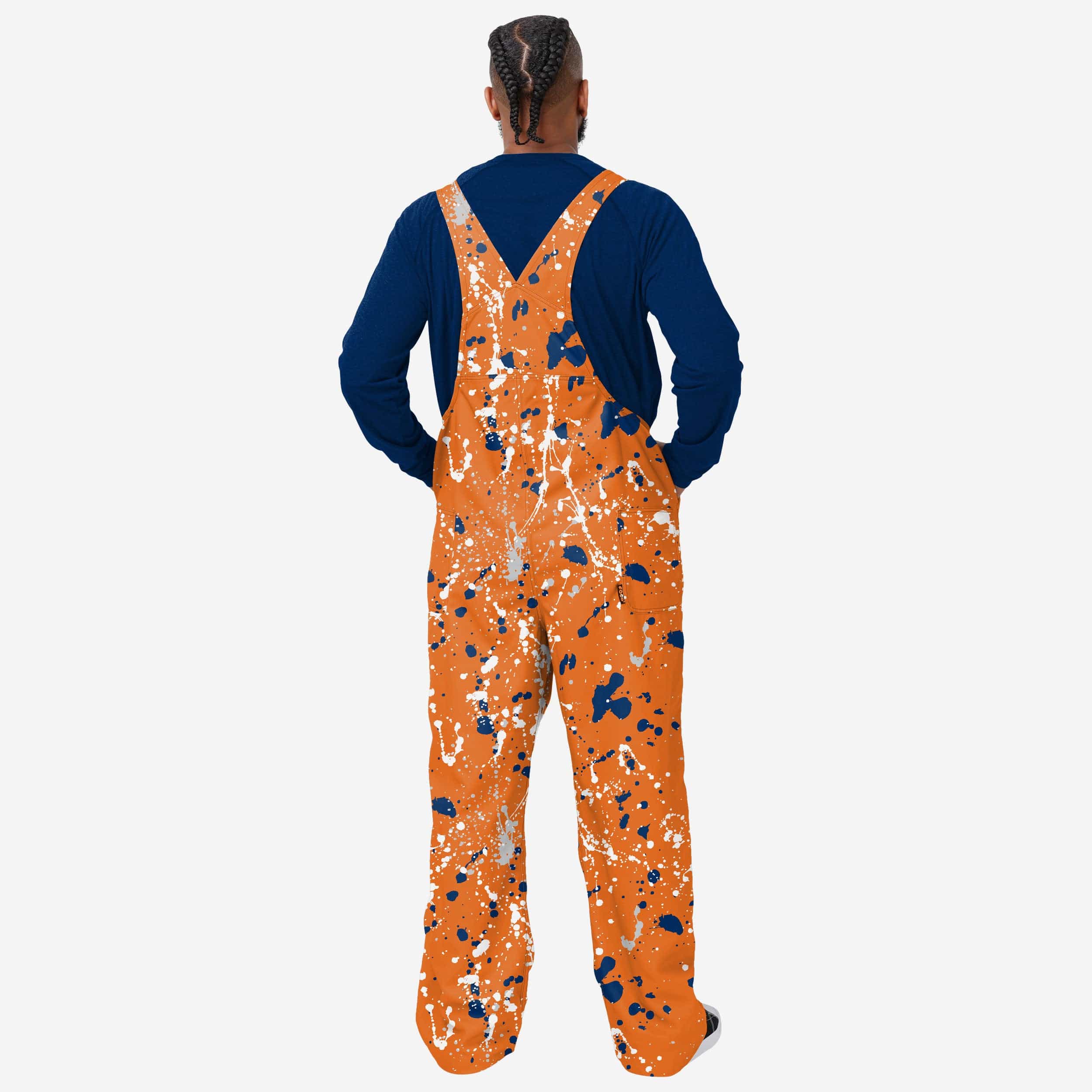 Houston Astros Mens Paint Splatter Bib Overalls - Image 2