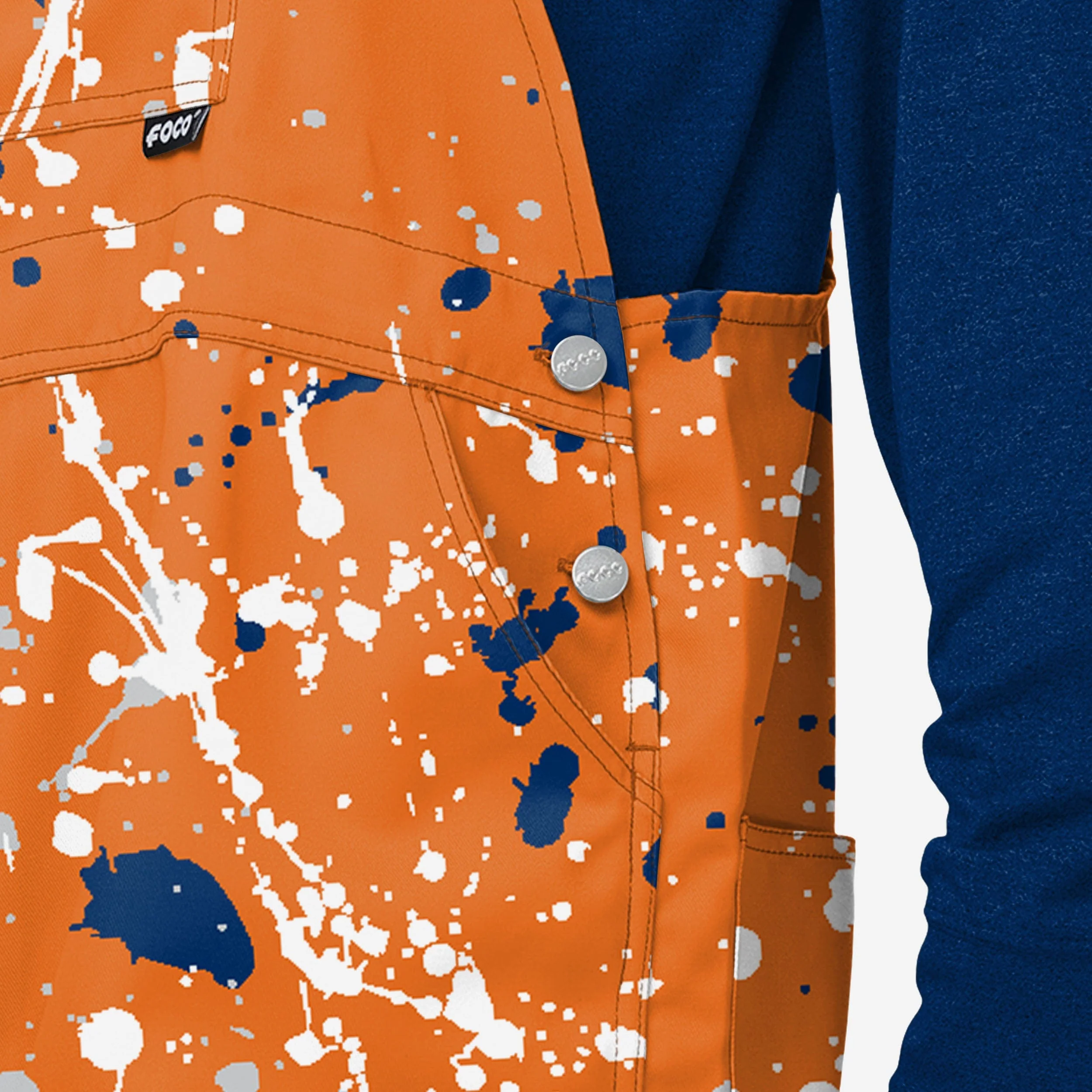 Houston Astros Mens Paint Splatter Bib Overalls - Image 5