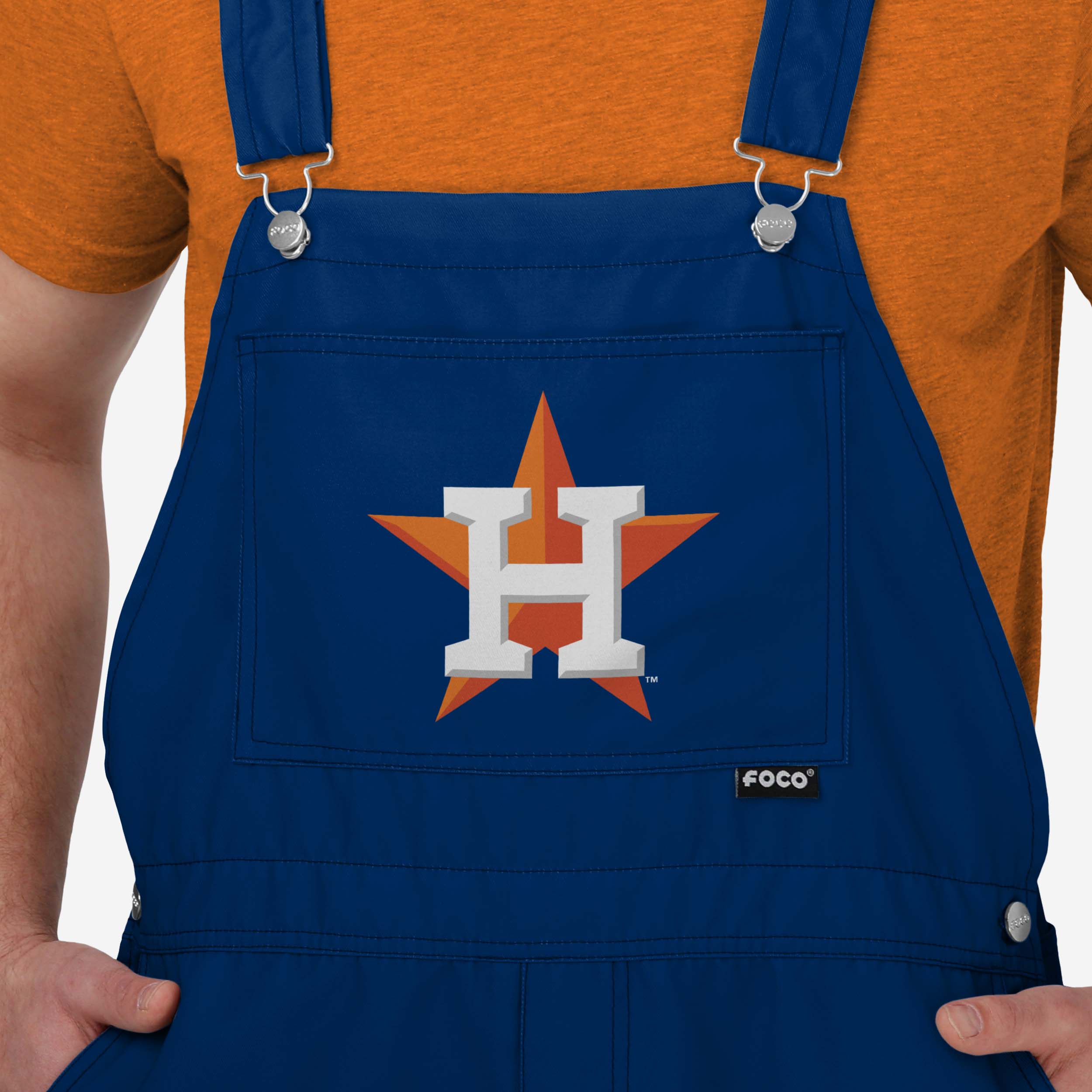 Houston Astros Mens Team Stripe Bib Shortalls - Image 3
