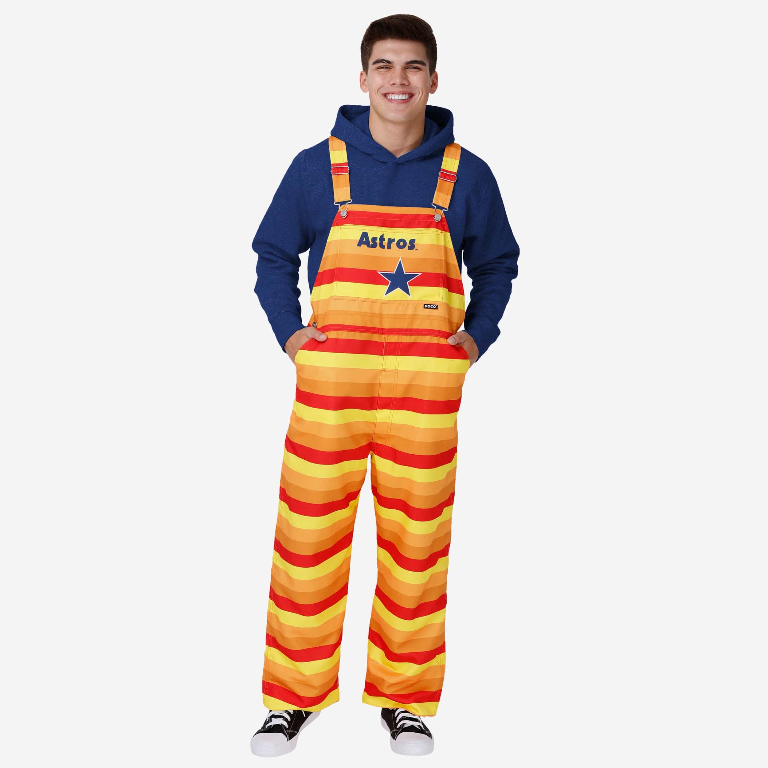 Houston Astros Mens Throwback Thematic Bib Overalls