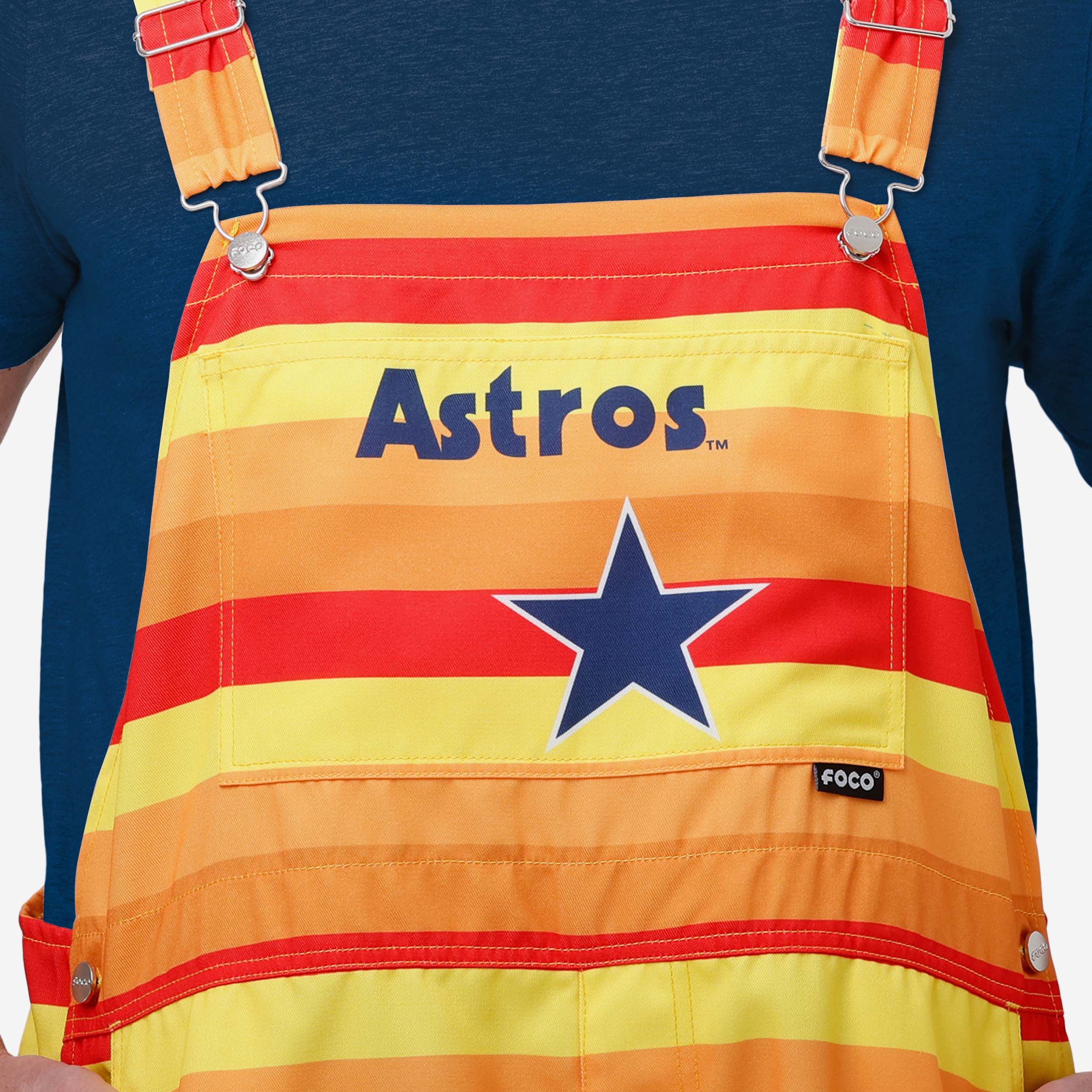 Houston Astros Mens Throwback Thematic Bib Shortalls - Image 4