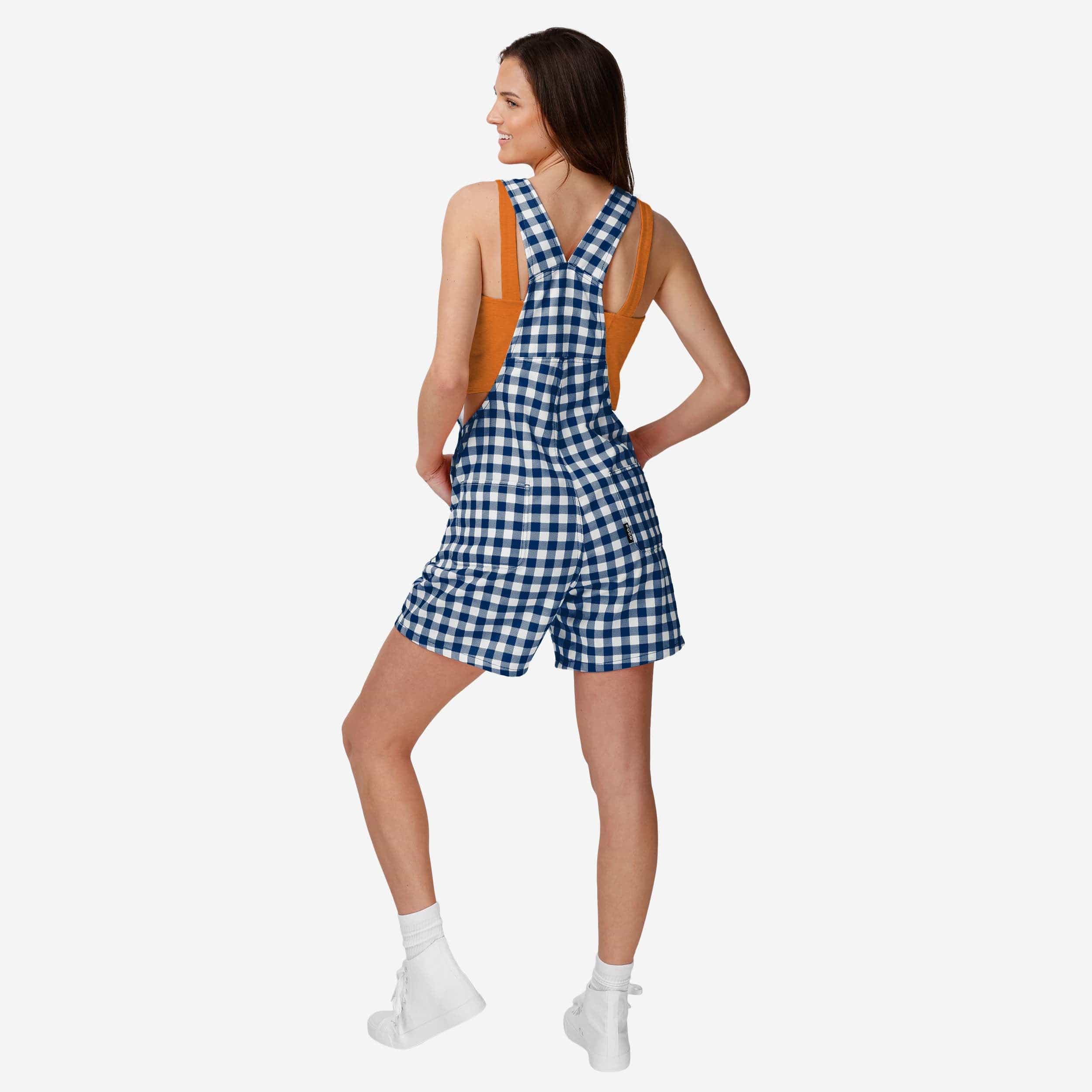 Houston Astros Womens Gingham Check Bib Shortalls - Image 2