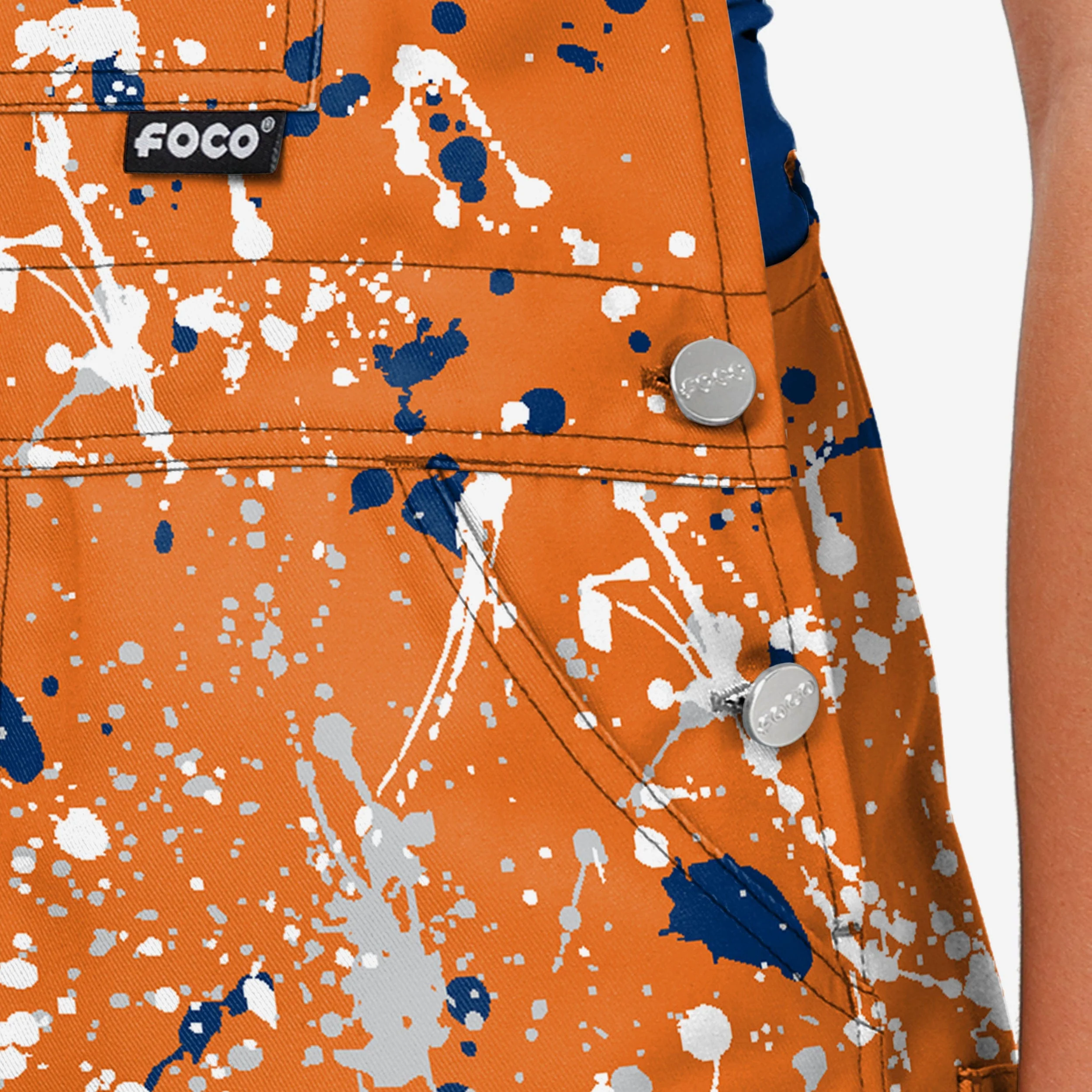 Houston Astros Womens Paint Splatter Bib Overalls - Image 5