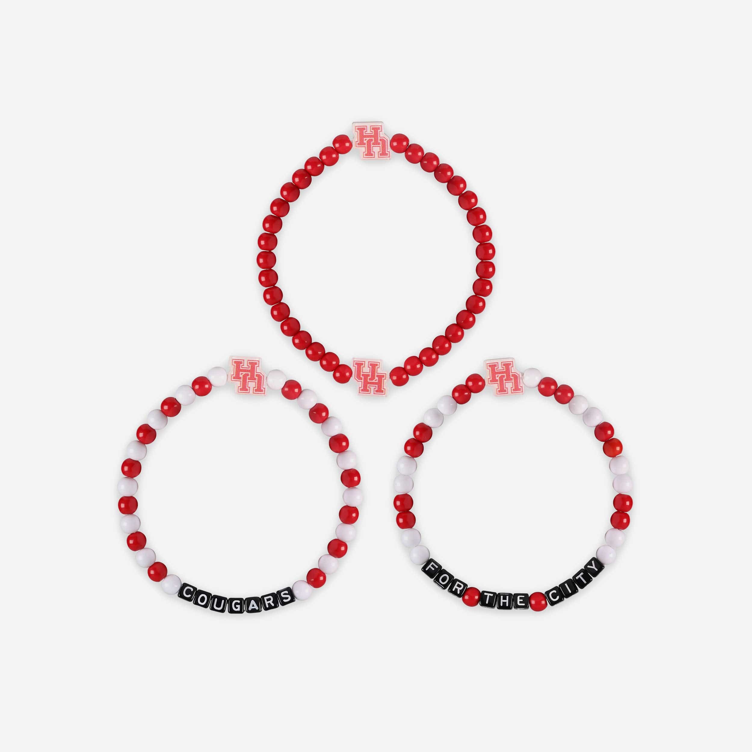 Houston Cougars 3 Pack Beaded Friendship Bracelet - Image 3