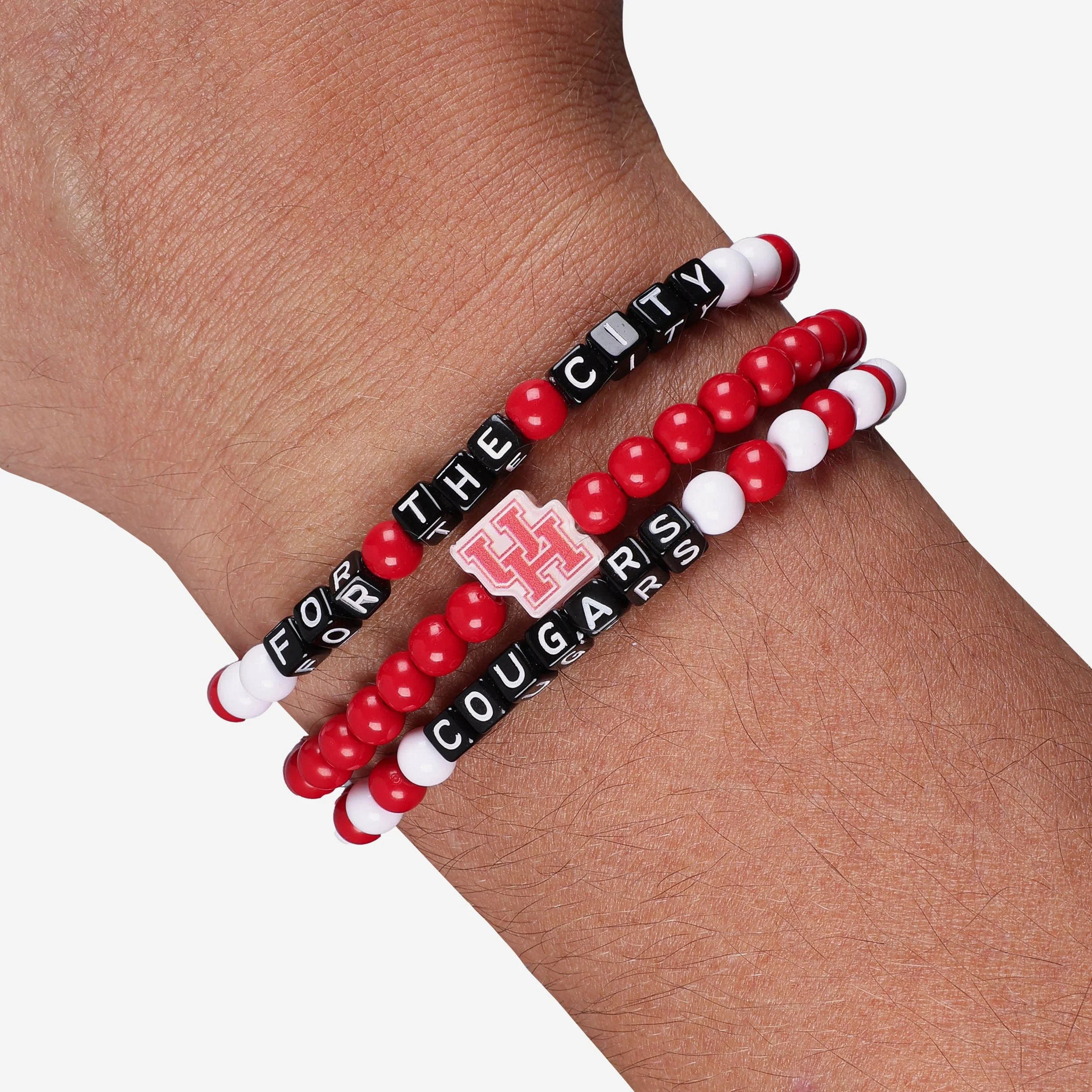 Houston Cougars 3 Pack Beaded Friendship Bracelet - Image 4