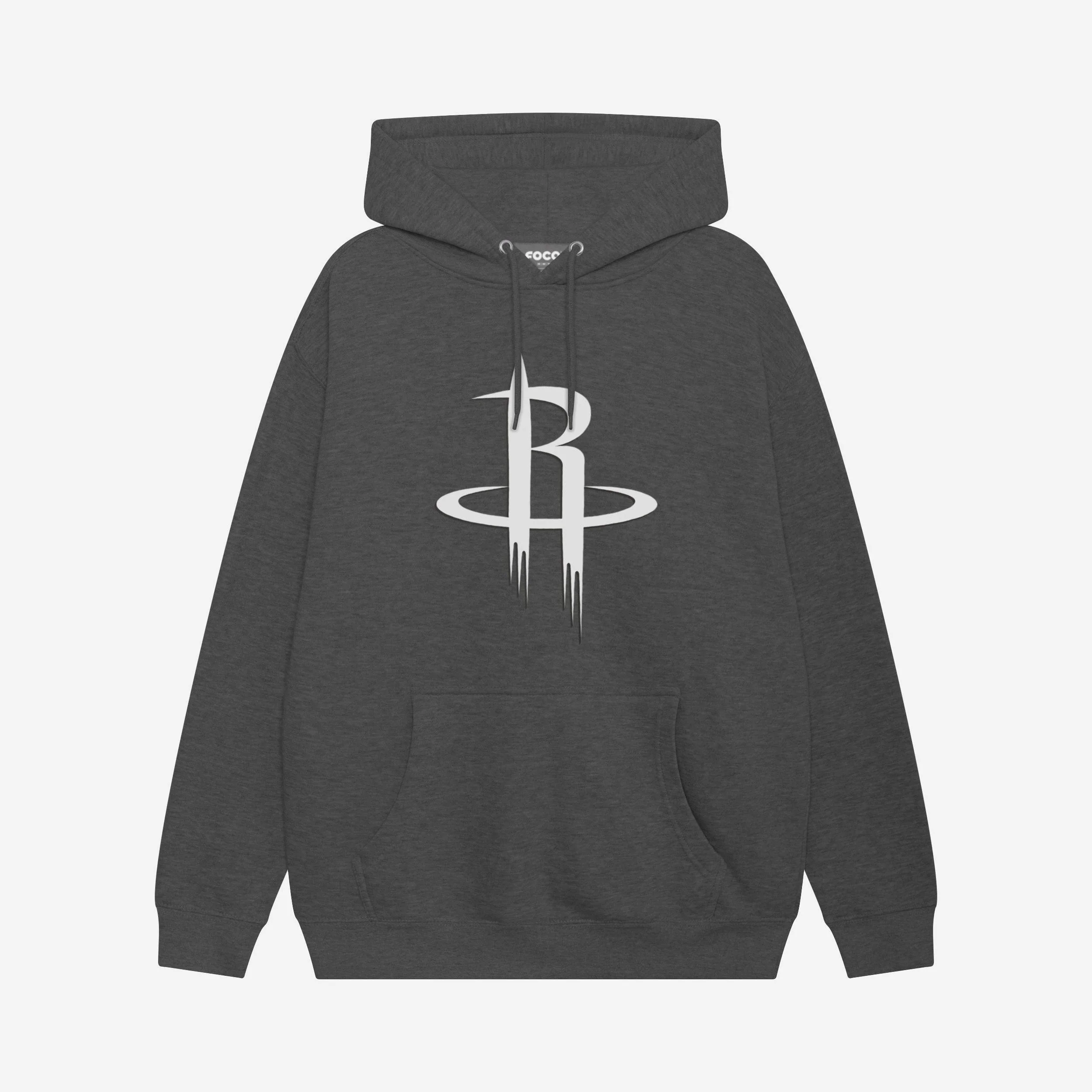 Houston Rockets Black & White Primary Logo Hoodie