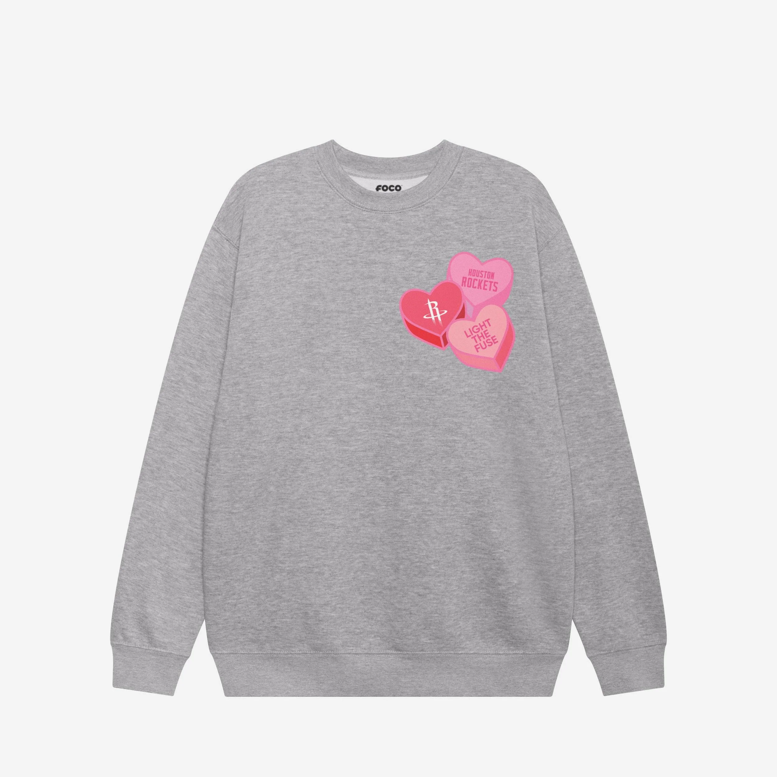 Houston Rockets Candy Heart Crew Neck Sweatshirt - Image 3