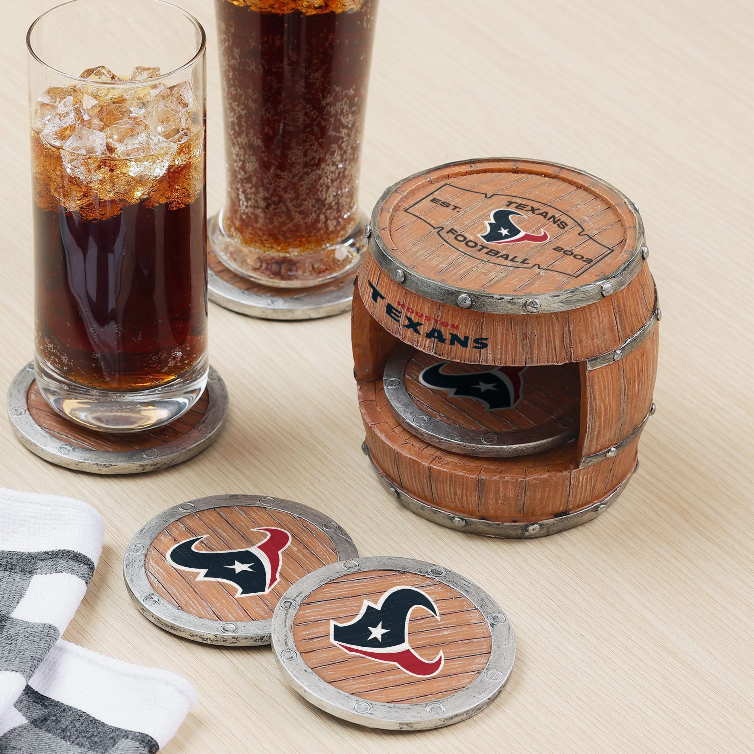 Houston Texans 5 Pack Barrel Coaster Set - Image 2